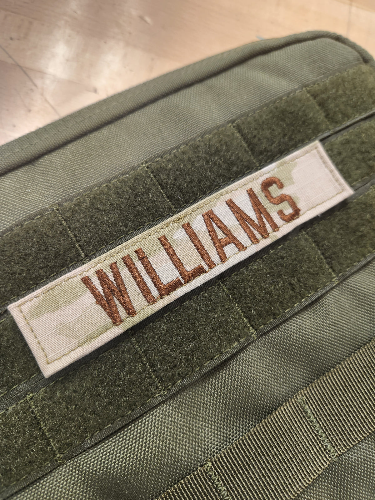 Single Custom Air Force Name Tape w/ Hook Fastener Backing - 3-Color OCP