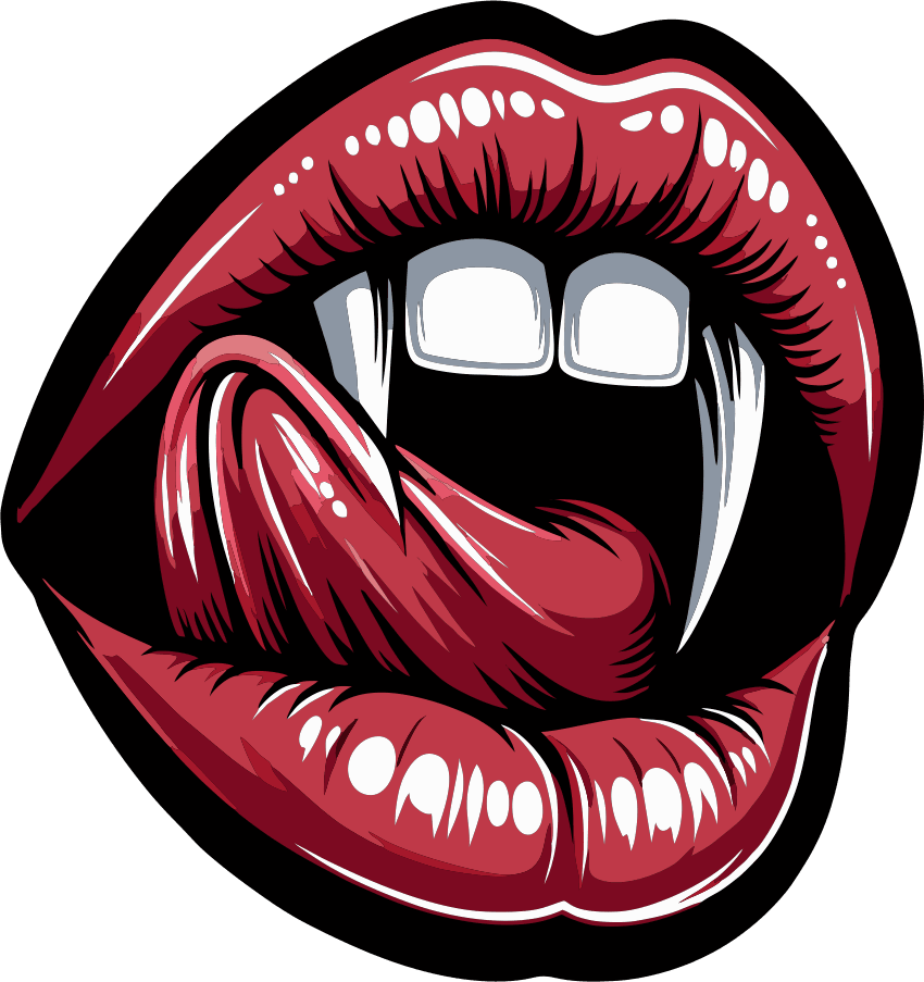STICKER - Vampirya - Vampire Lips - 3" Sticker