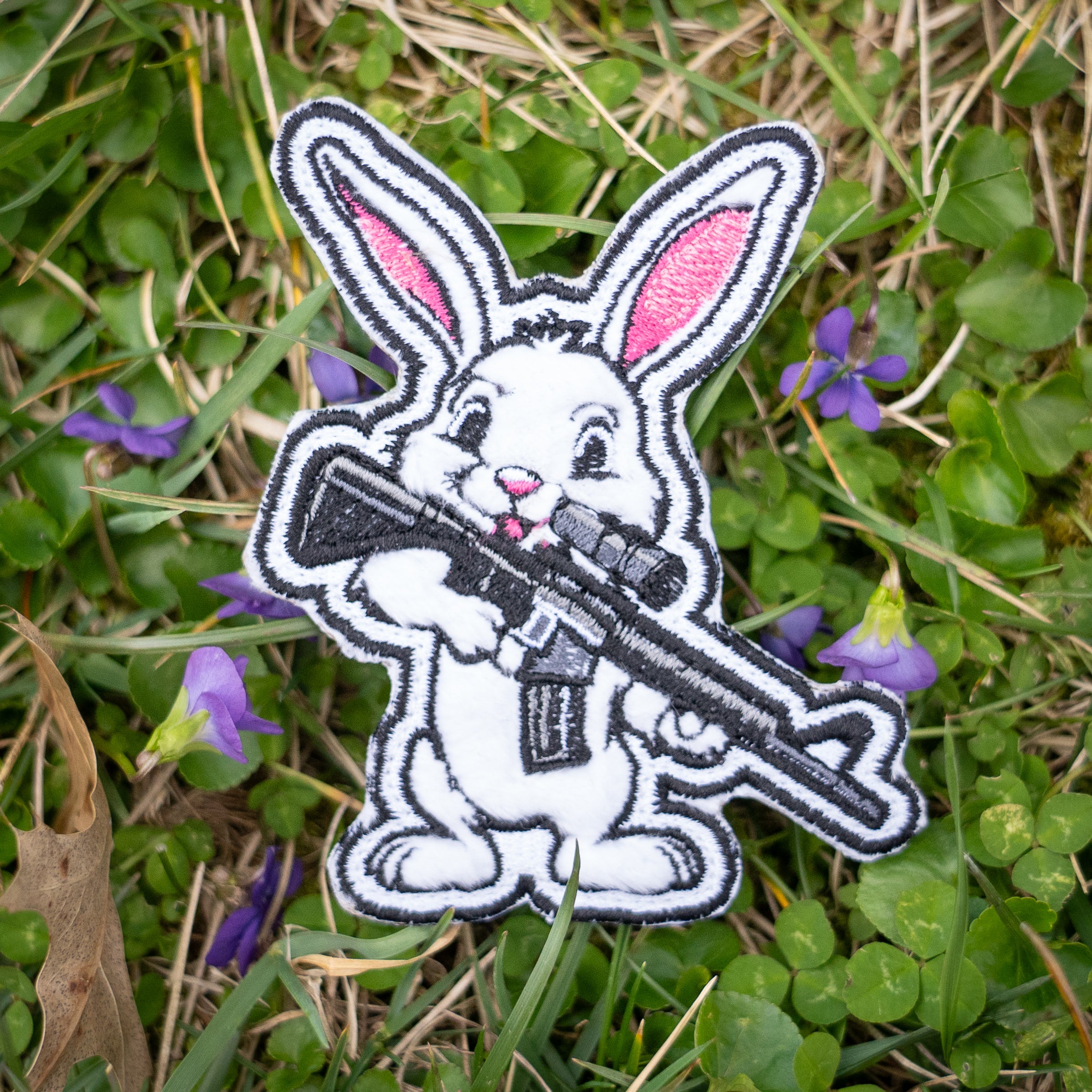 Tactical AR15 Battle Bunny - Fuzzy 4" Patch - Bad Bunny Collection