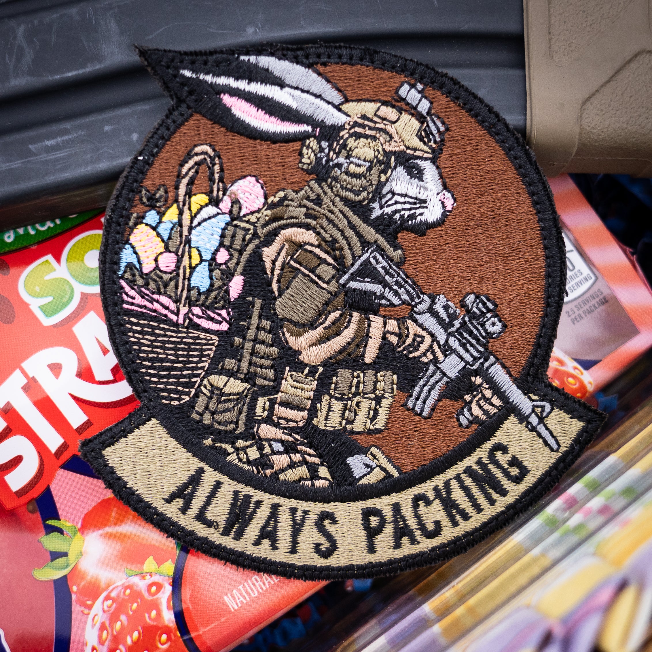 April 2024 POTM - 'Always Packing' - OCP Tactical Battle Bunny 4" Patch - Bad Bunny Collection