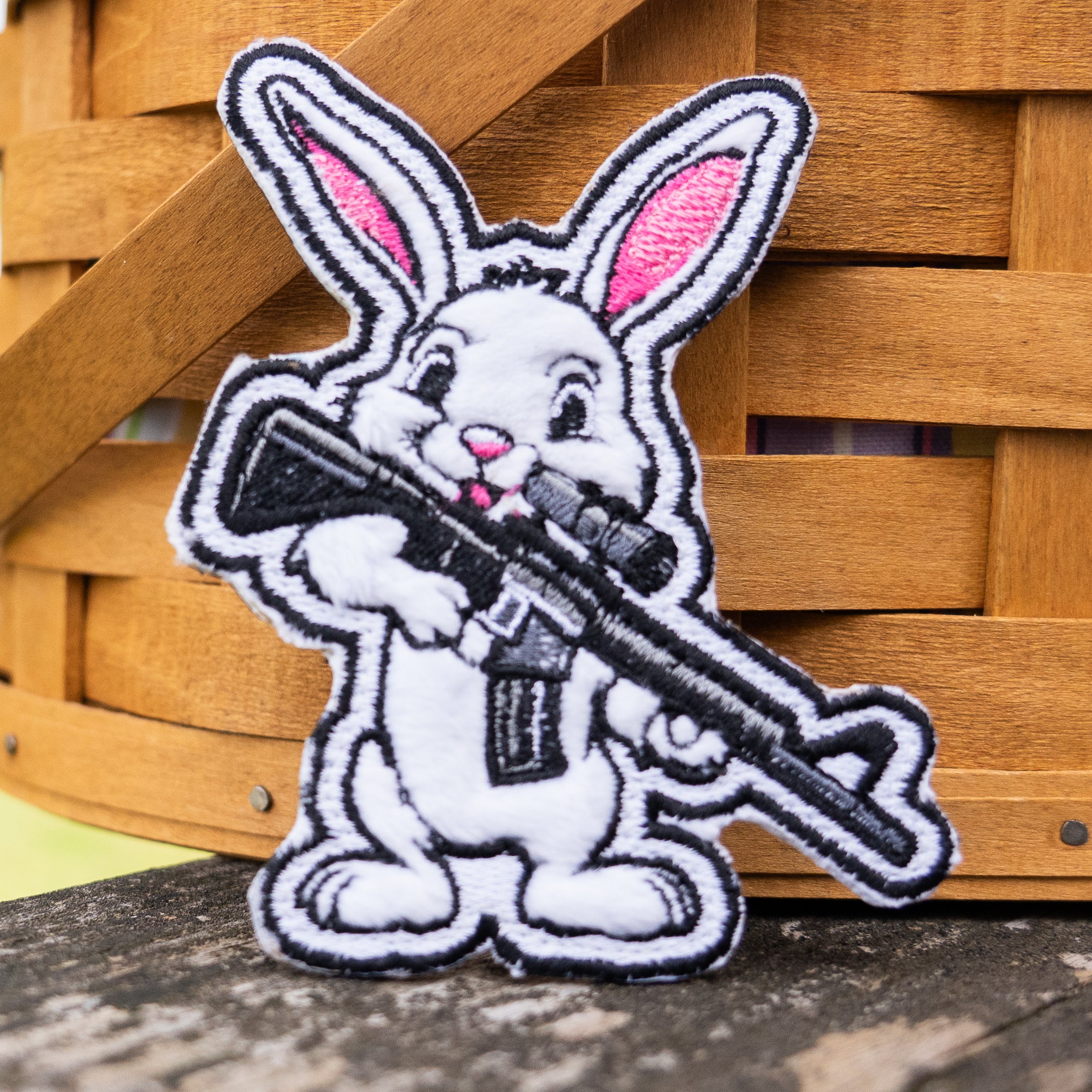 Tactical AR15 Battle Bunny - Fuzzy 4" Patch - Bad Bunny Collection