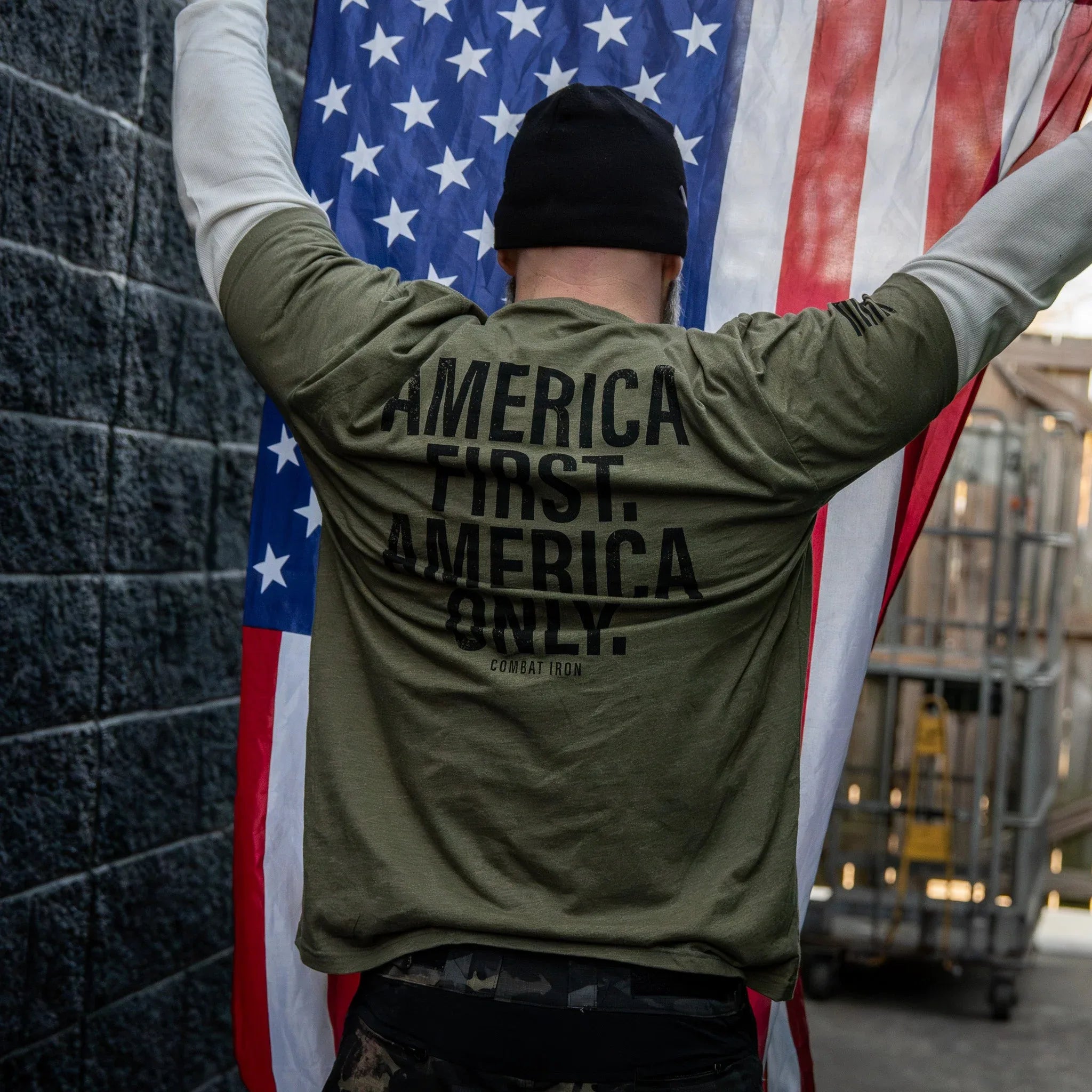 America First. American Only. Men's T-Shirt - Combat Iron Apparel Co.