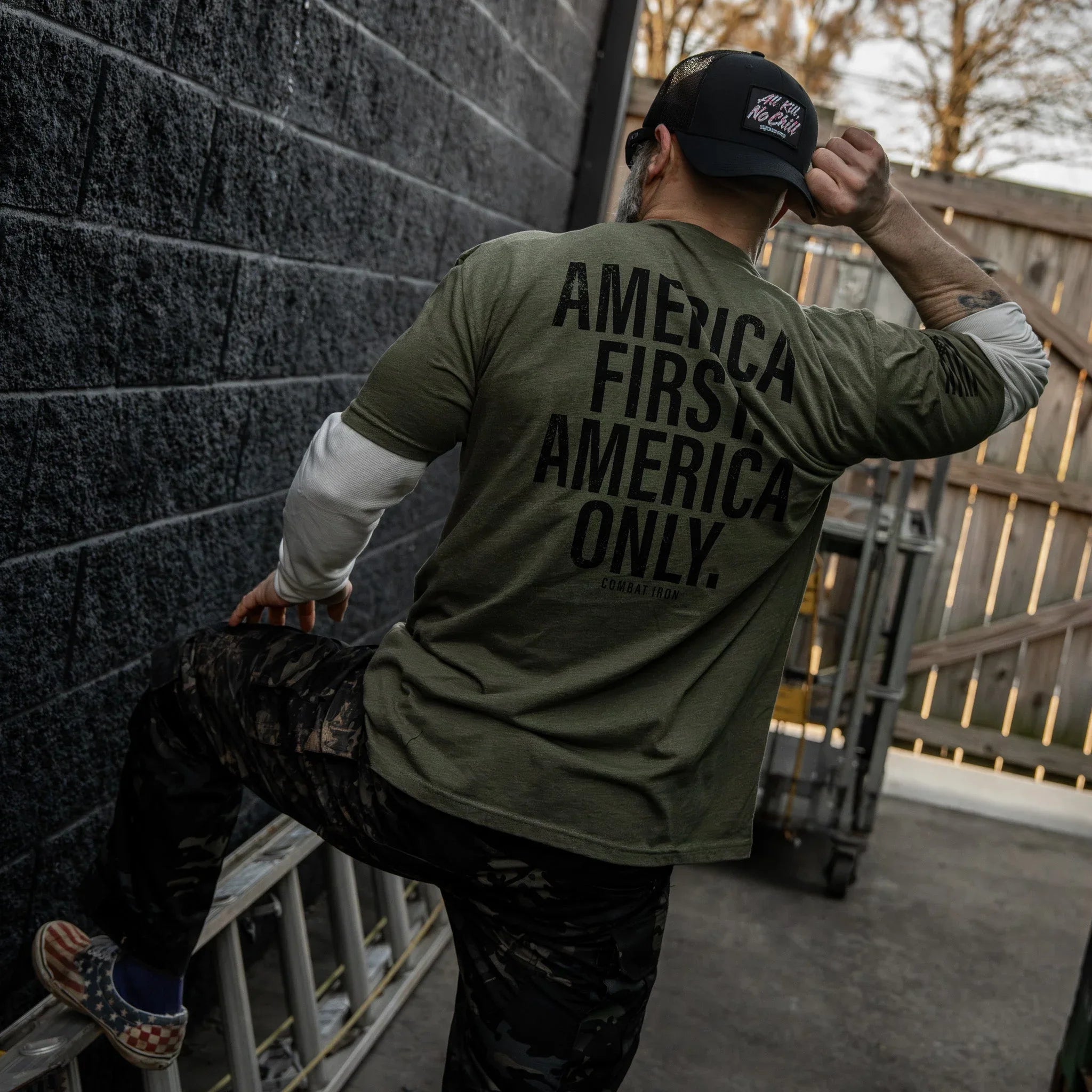 America First. American Only. Men's T-Shirt - Combat Iron Apparel Co.