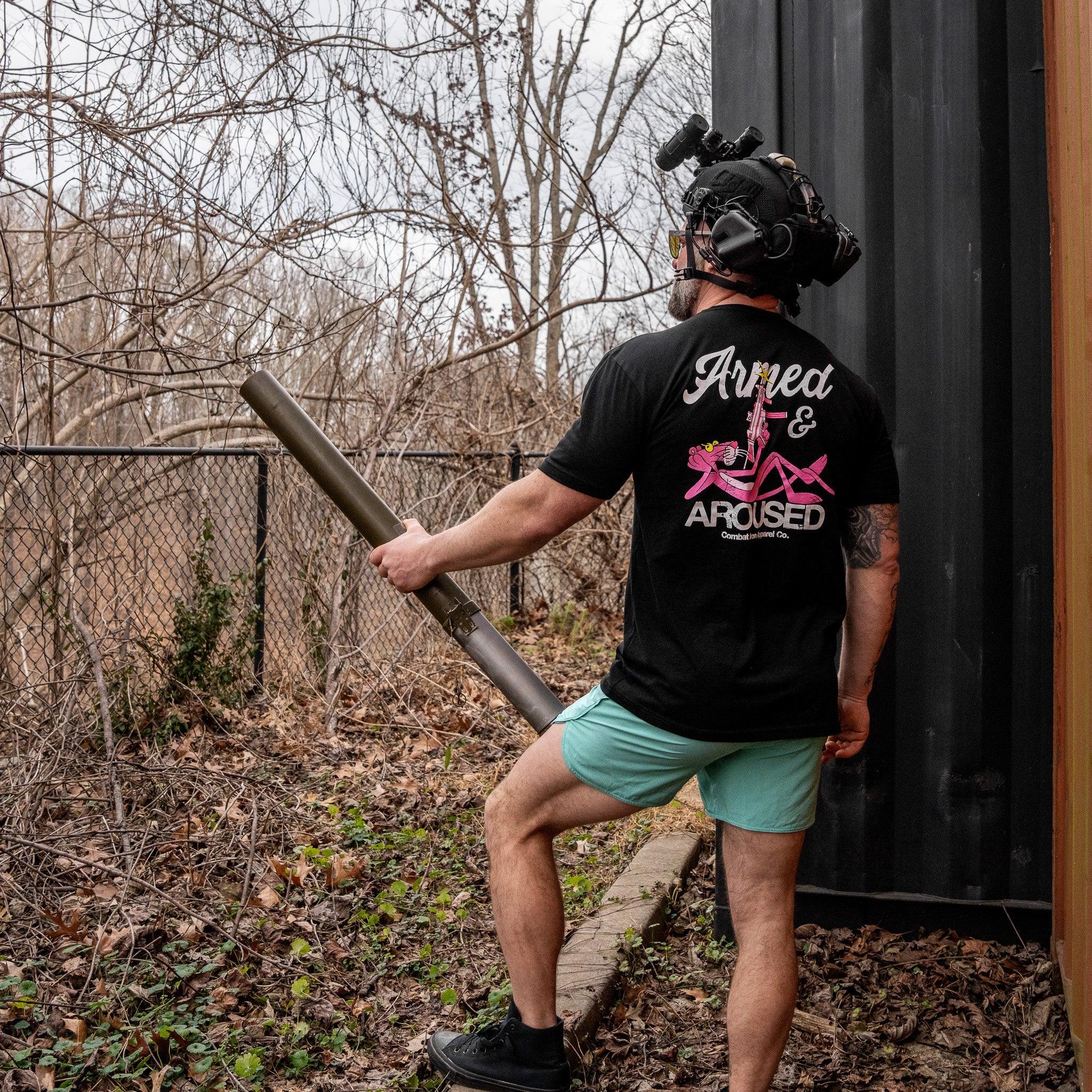 Armed and Aroused Men's T-Shirt - Combat Iron Apparel Co.