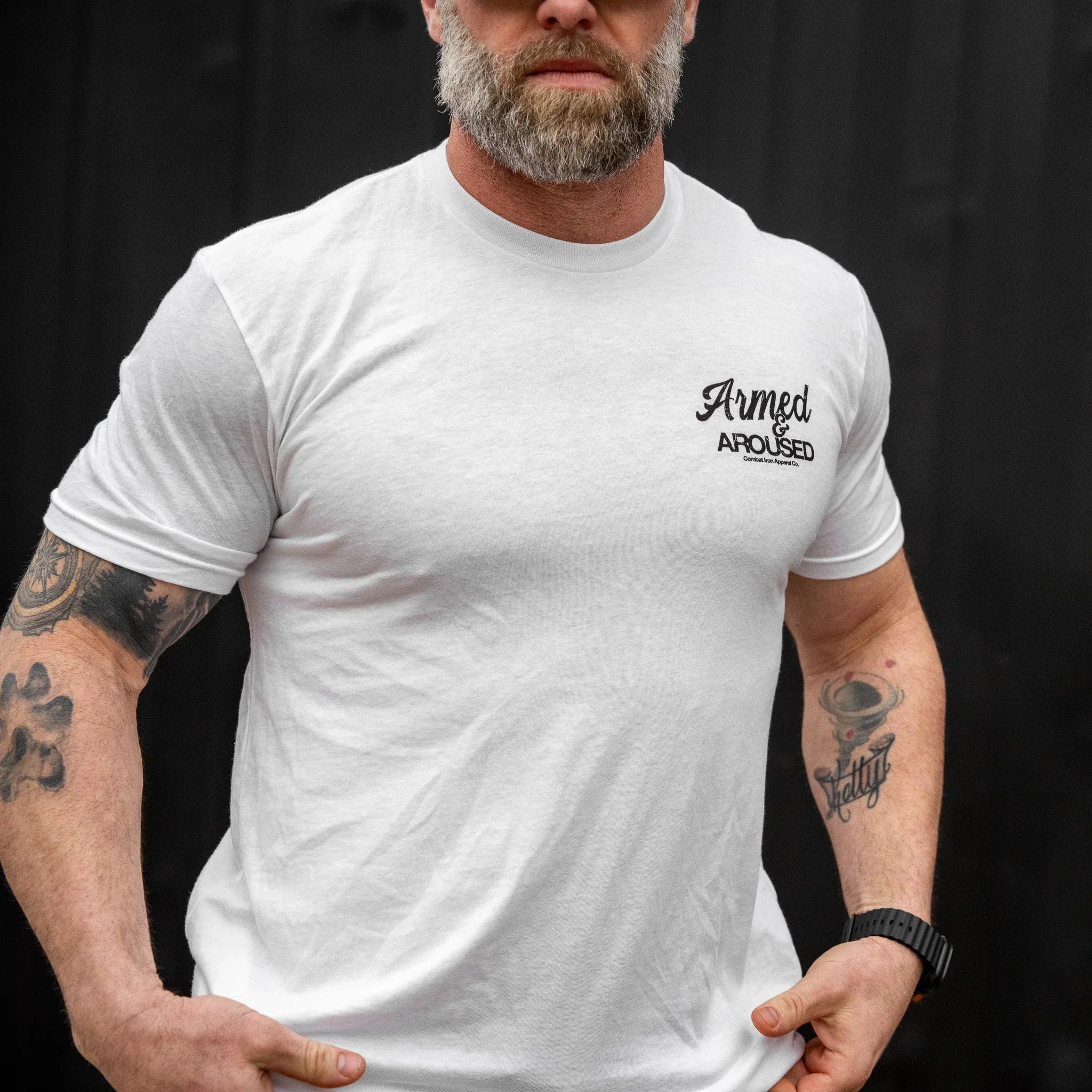 Armed and Aroused Men's T-Shirt - Combat Iron Apparel Co.