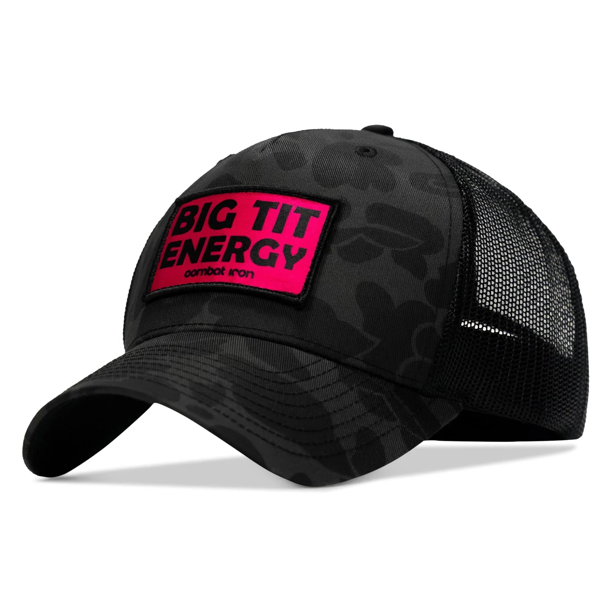 Big Tit Energy Pink Patch Snapback Hat - Combat Iron Apparel Co.