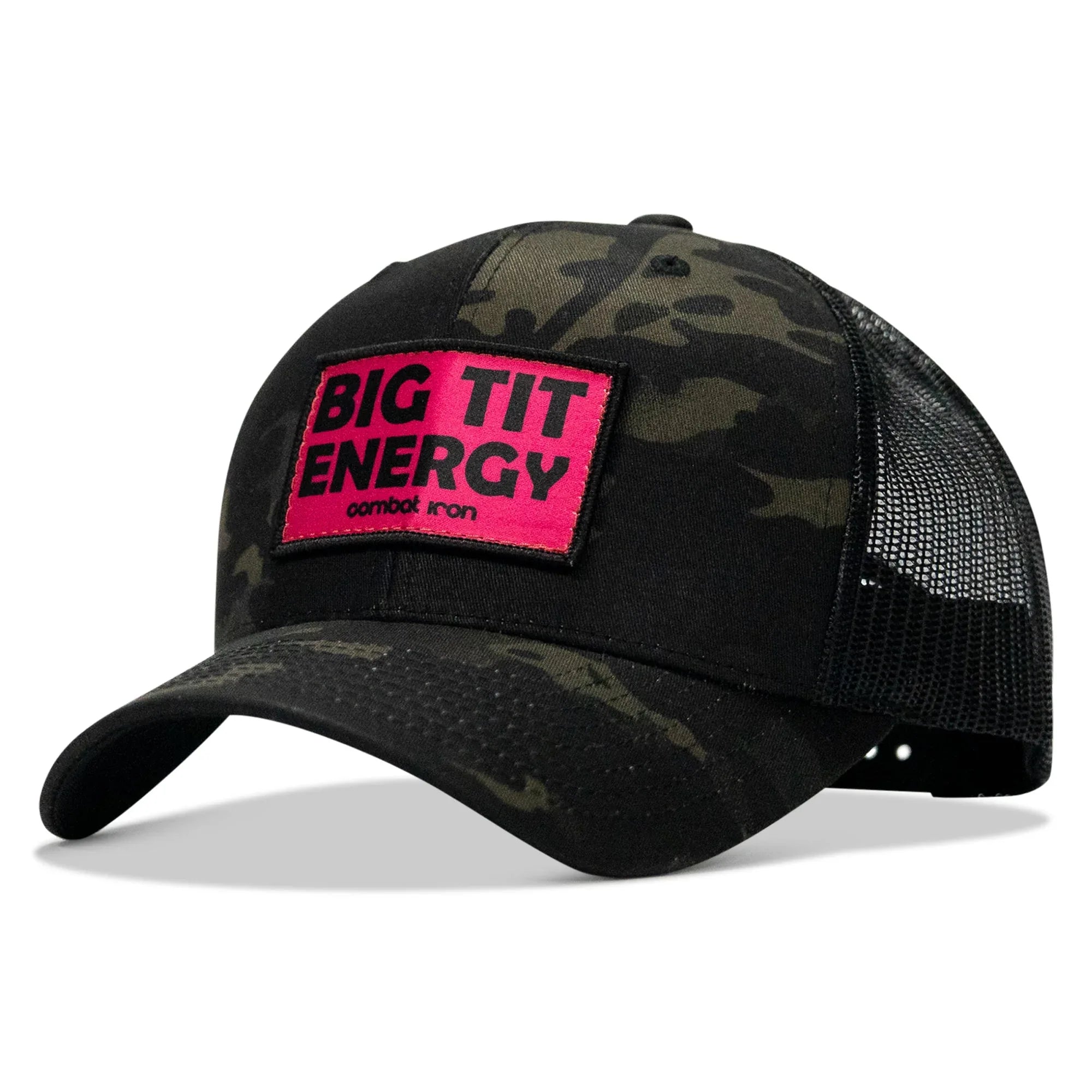 Big Tit Energy Pink Patch Snapback Hat - Combat Iron Apparel Co.