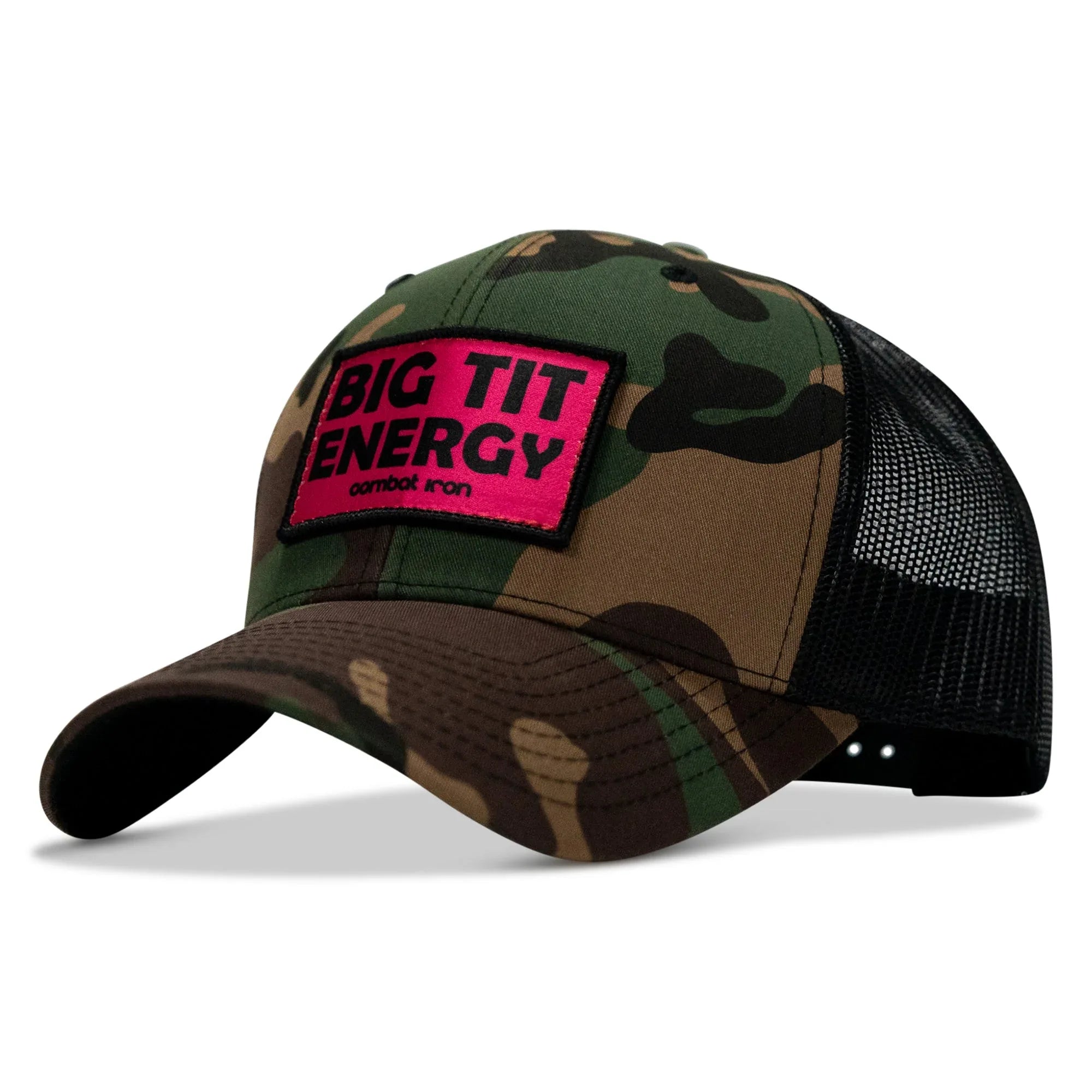 Big Tit Energy Pink Patch Snapback Hat - Combat Iron Apparel Co.