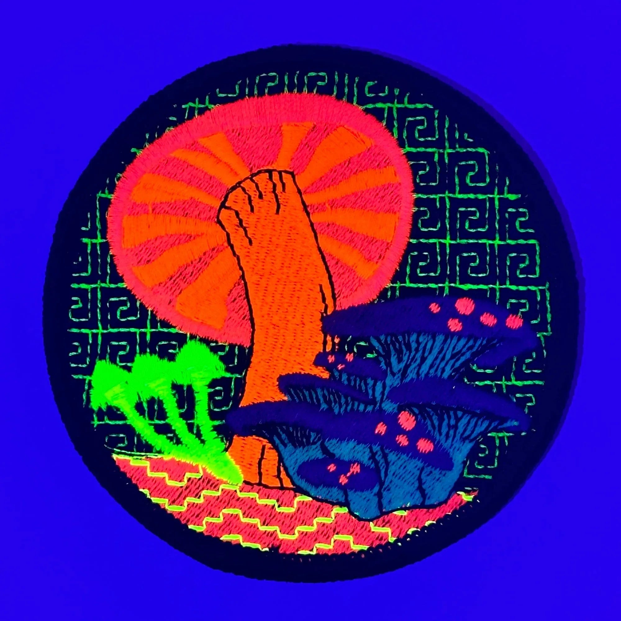 Tactical Gear Junkie Patches Blacklight Mushrooms - 3.5" Round Patch