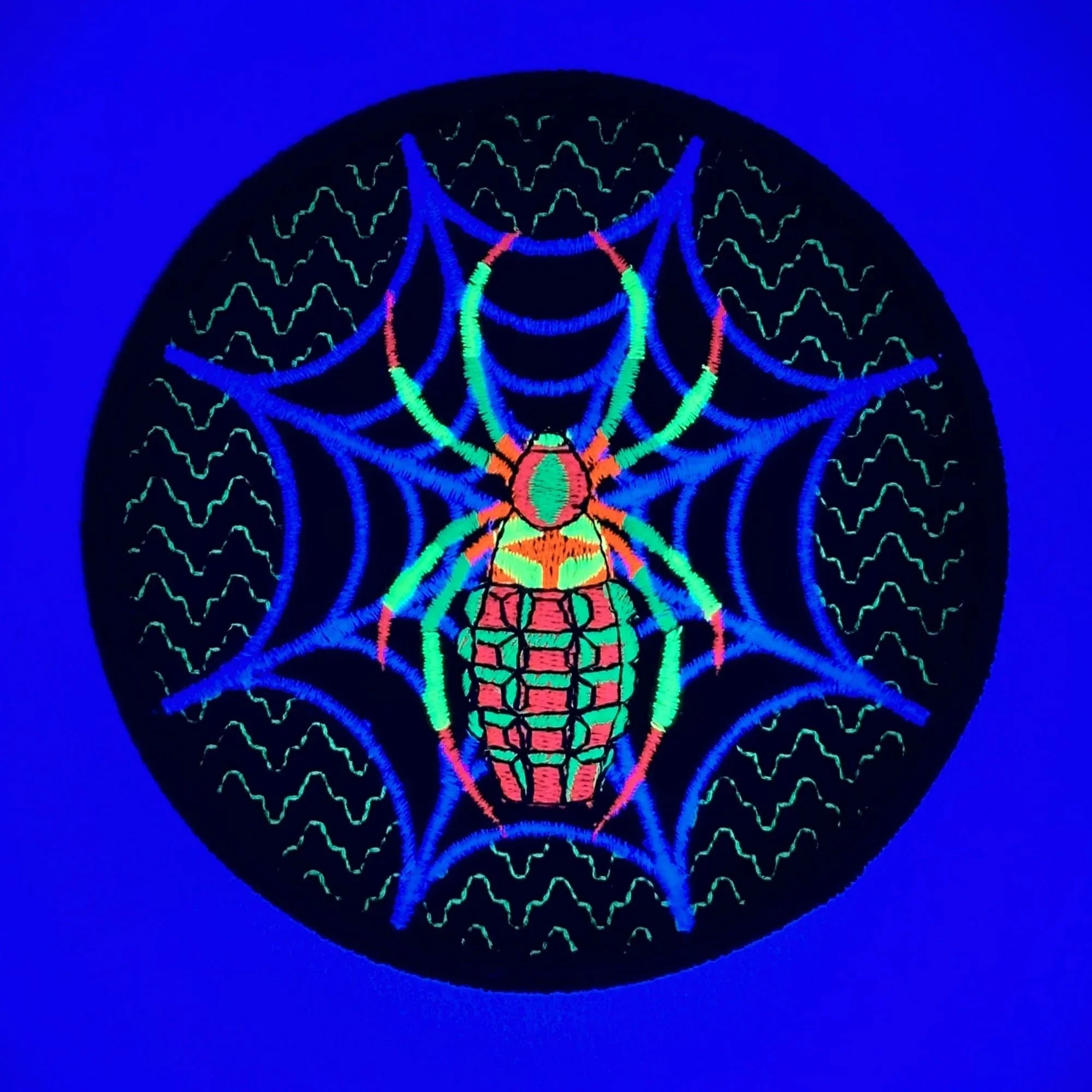 Blacklight Charlotte Velvet Patch - Amp Up Your Wardrobe with an Trippy, Eye-Catching Fluorescent Thread Magic - 4"