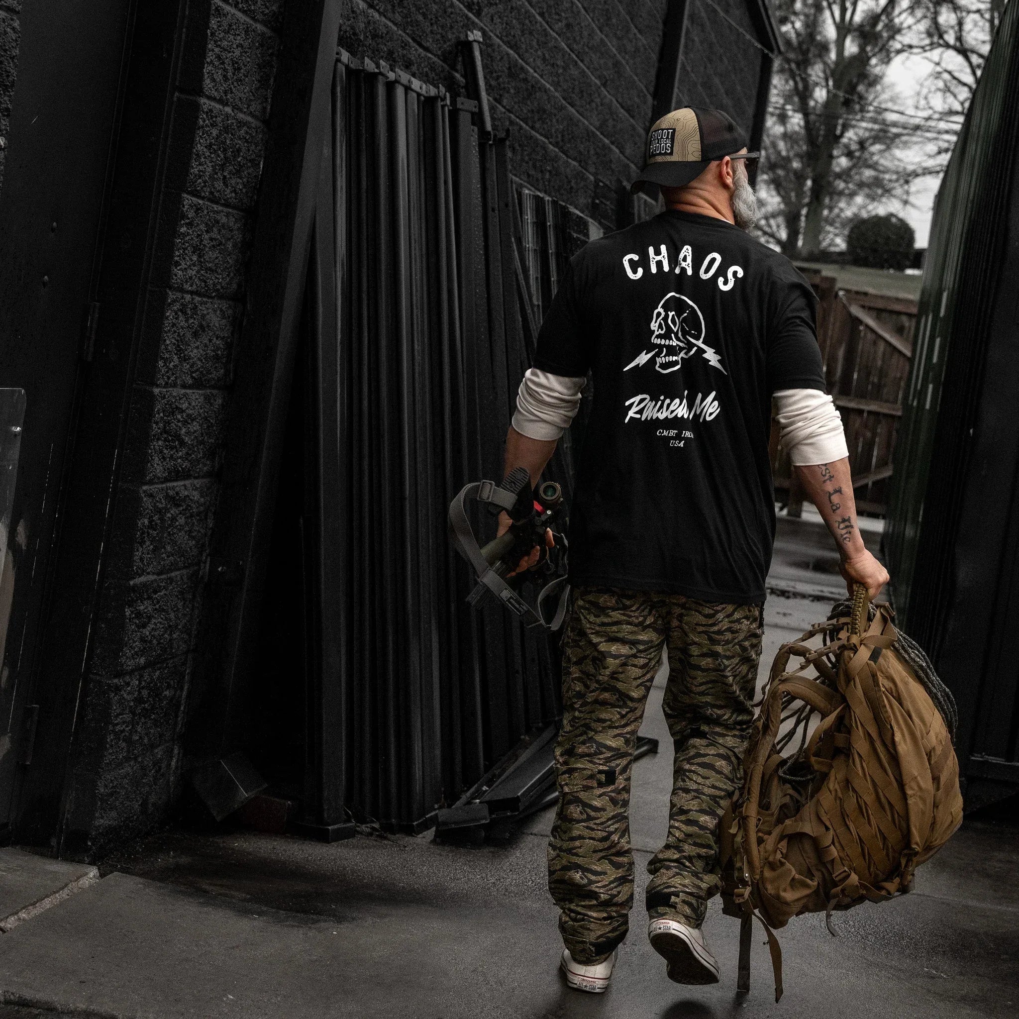 Chaos Raised Me Men's T-Shirt - Combat Iron Apparel Co.