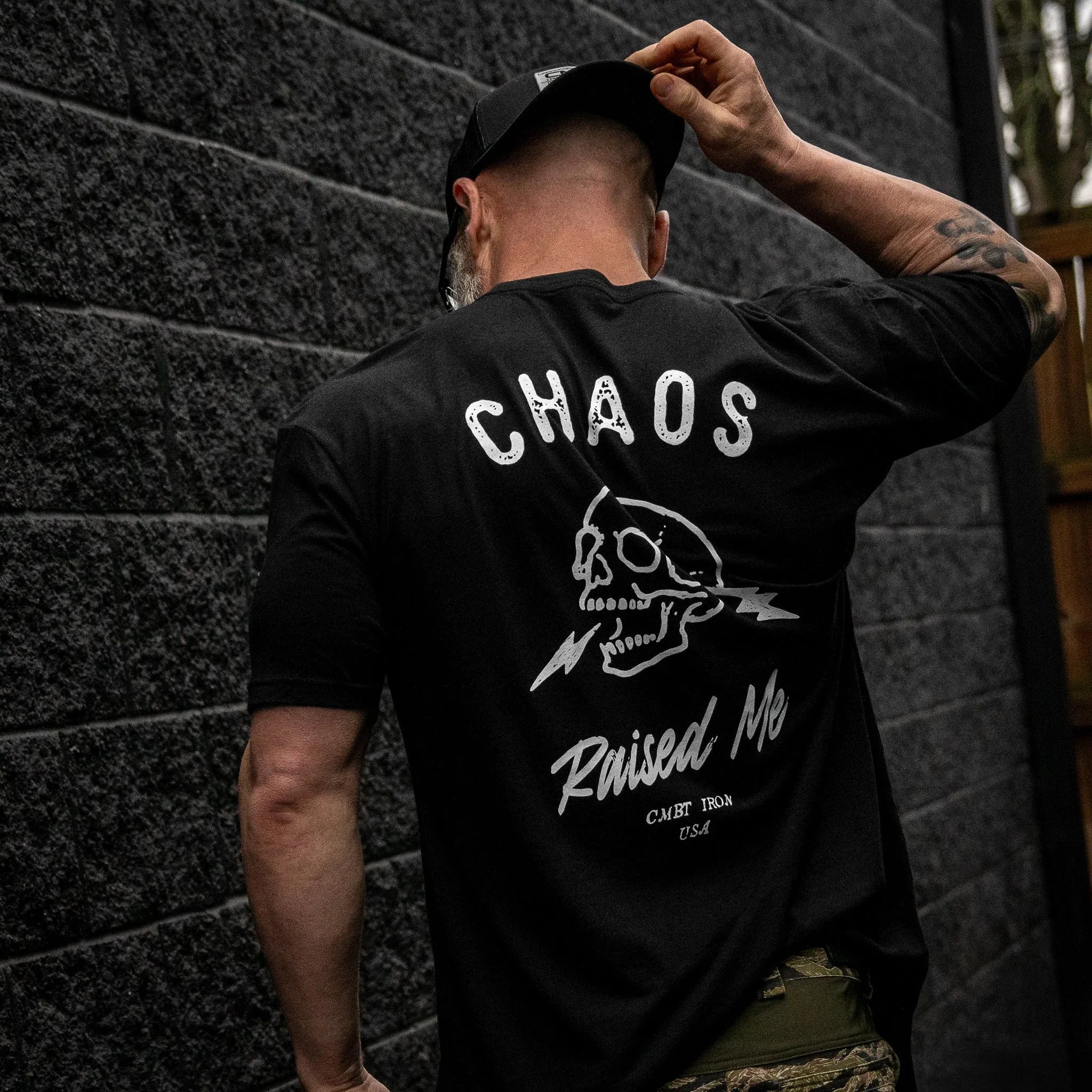 Chaos Raised Me Men's T-Shirt - Combat Iron Apparel Co.