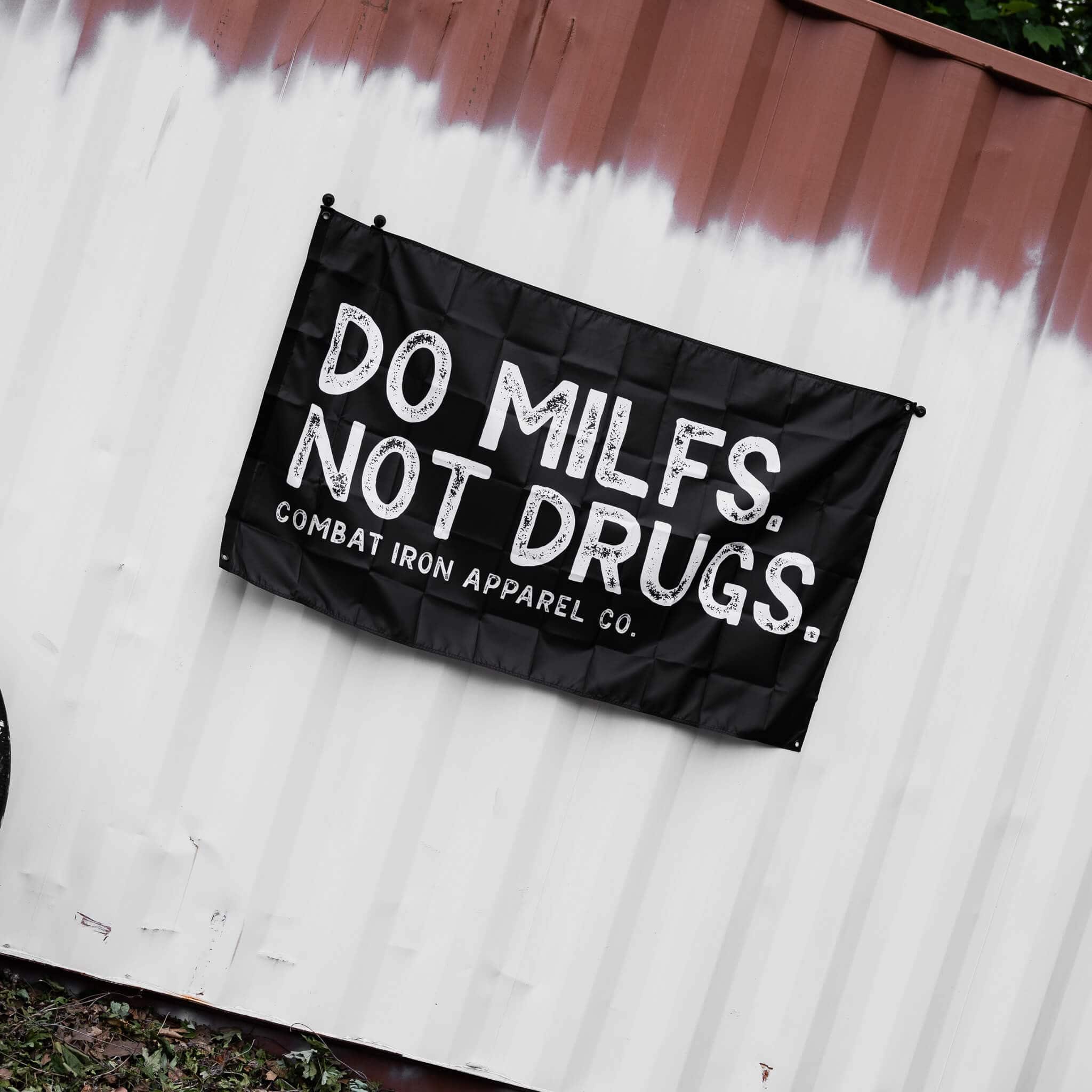 DO MILFS. NOT DRUGS. 3' X 5' Wall Flag  - Combat Iron Apparel Co.