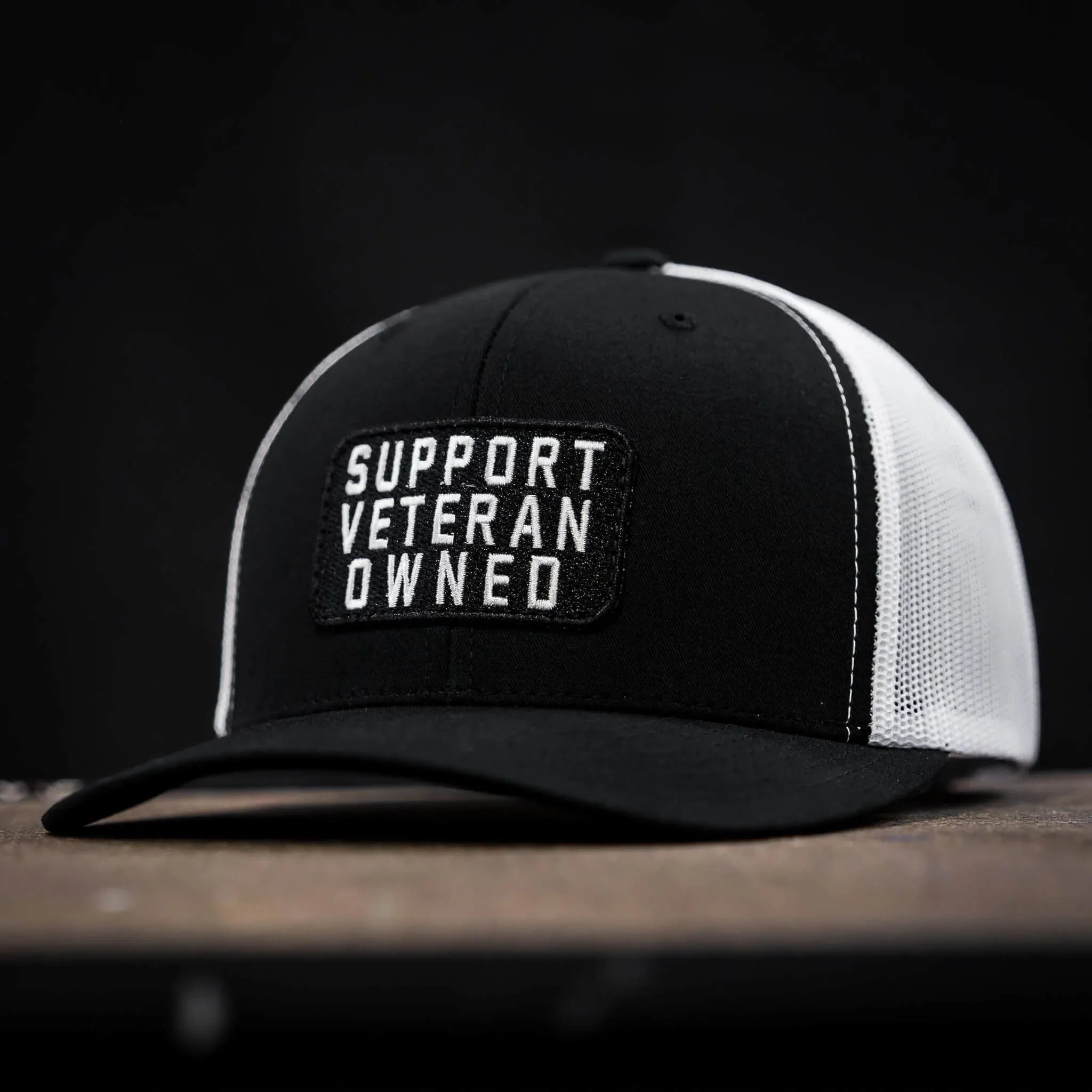 Support Veteran Owned Patch Mid-Profile Mesh Snapback - Combat Iron Apparel Co.