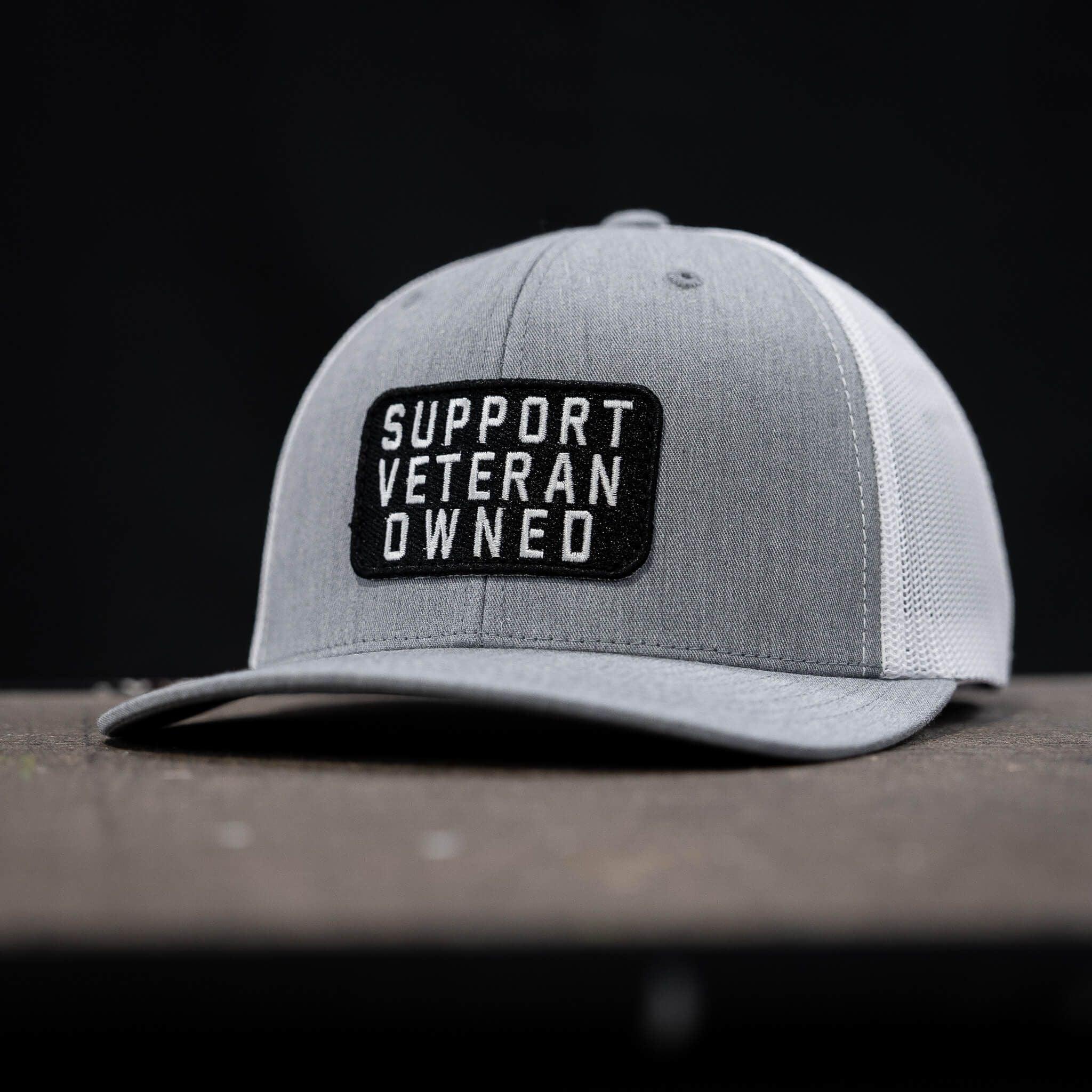 Support Veteran Owned Patch Mid-Profile Mesh Snapback - Combat Iron Apparel Co.
