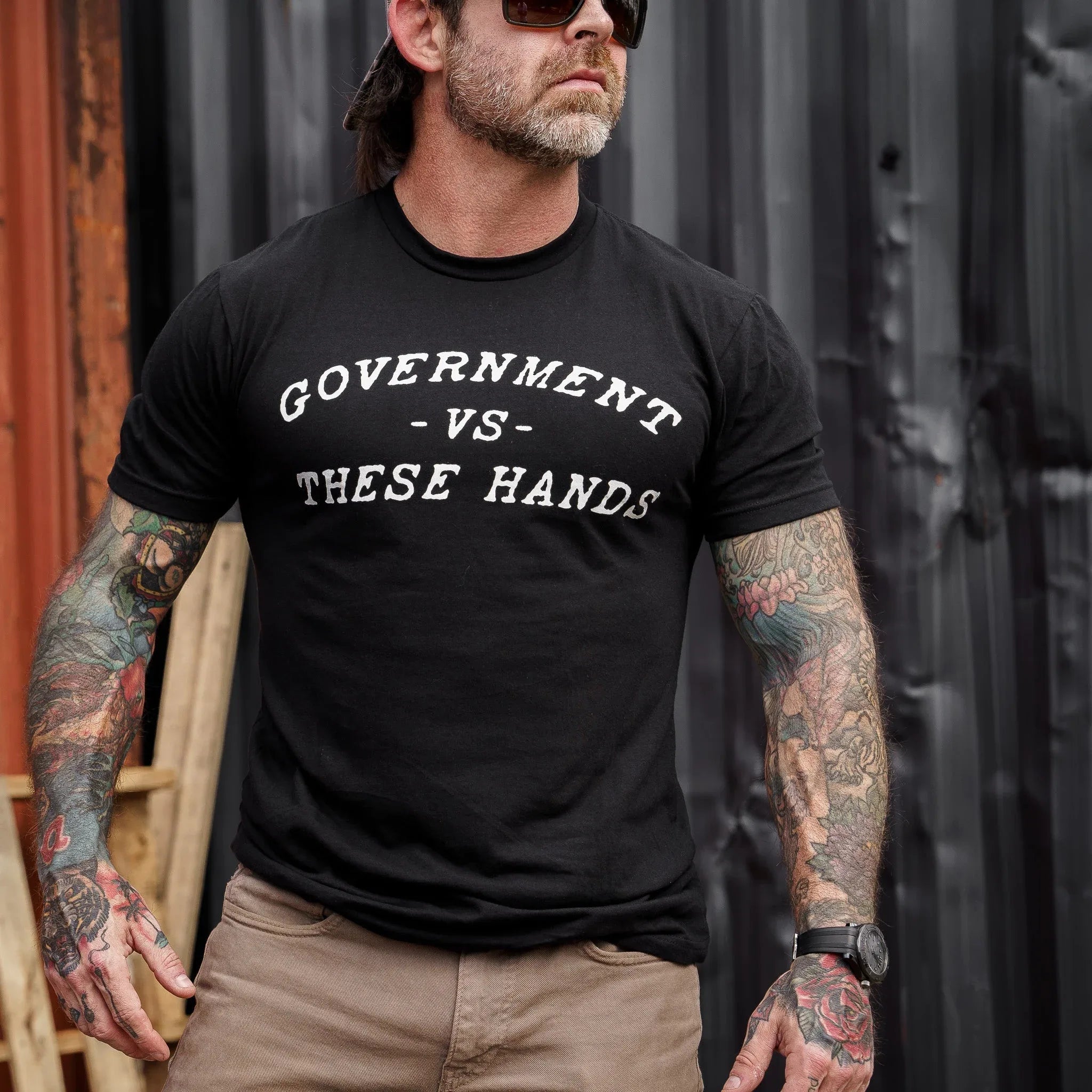 Government -vs- These Hands Men's T-Shirt - Combat Iron Apparel Co.