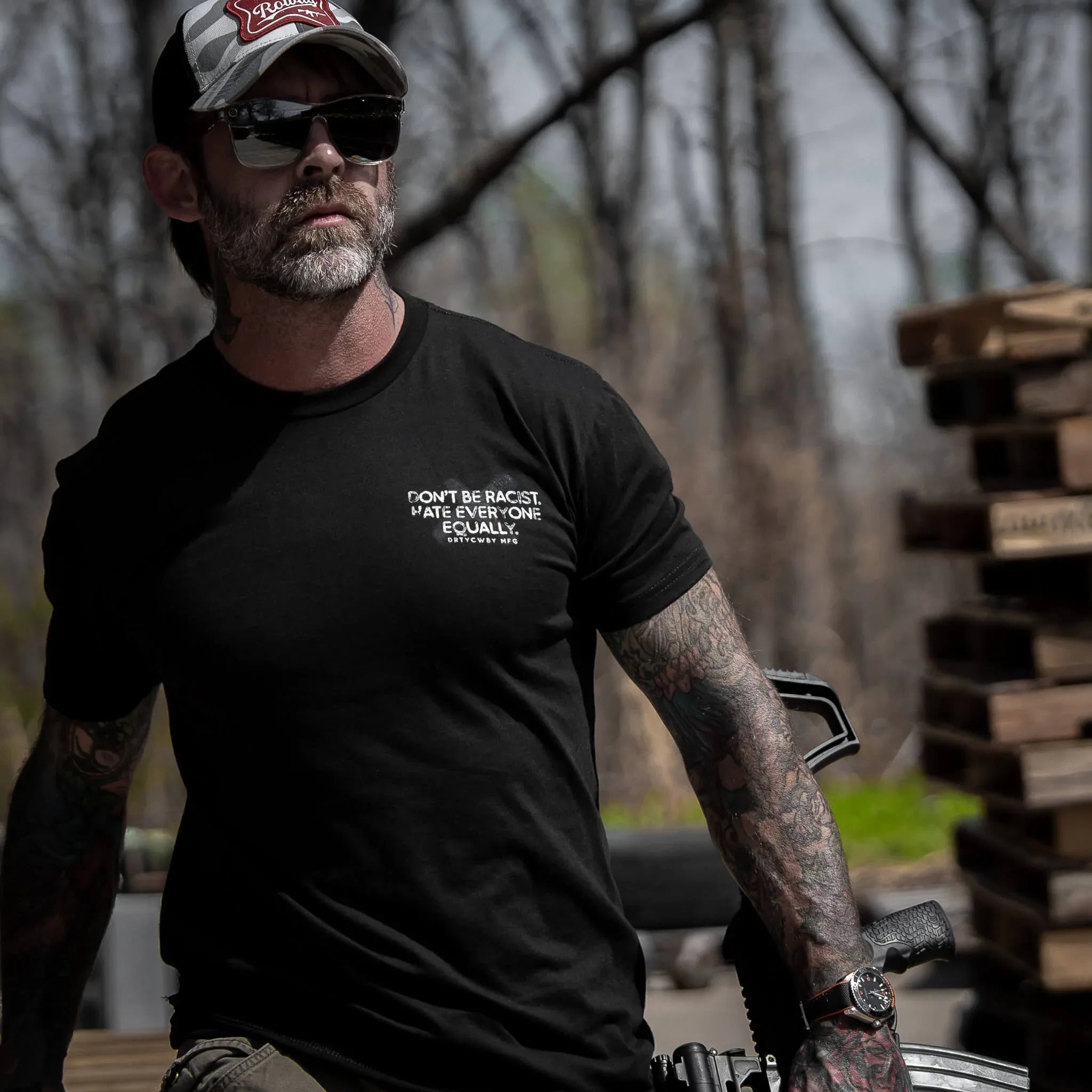 Don't Be Racist. Hate Everyone Equally Men's T-Shirt - Combat Iron Apparel Co.