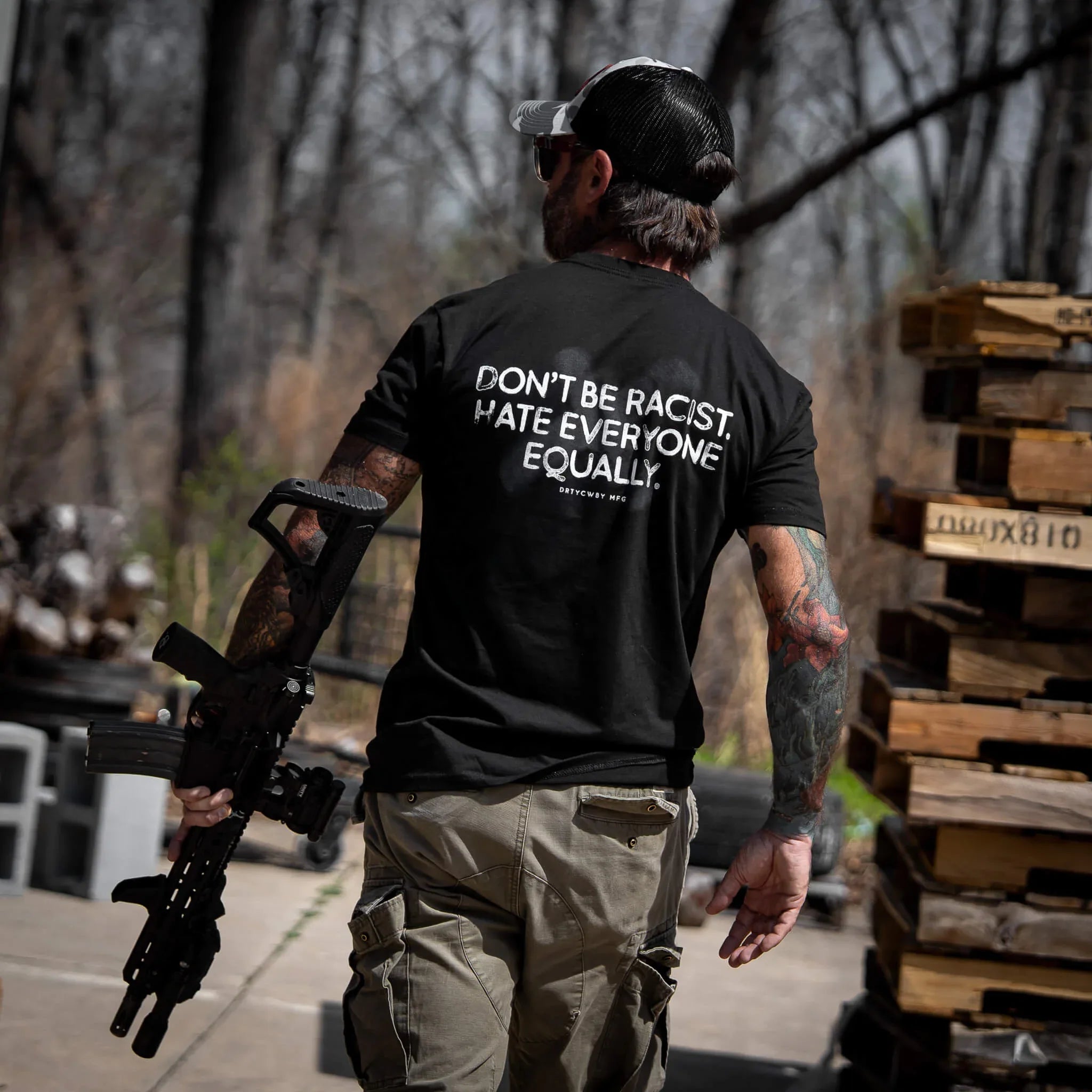 Don't Be Racist. Hate Everyone Equally Men's T-Shirt - Combat Iron Apparel Co.
