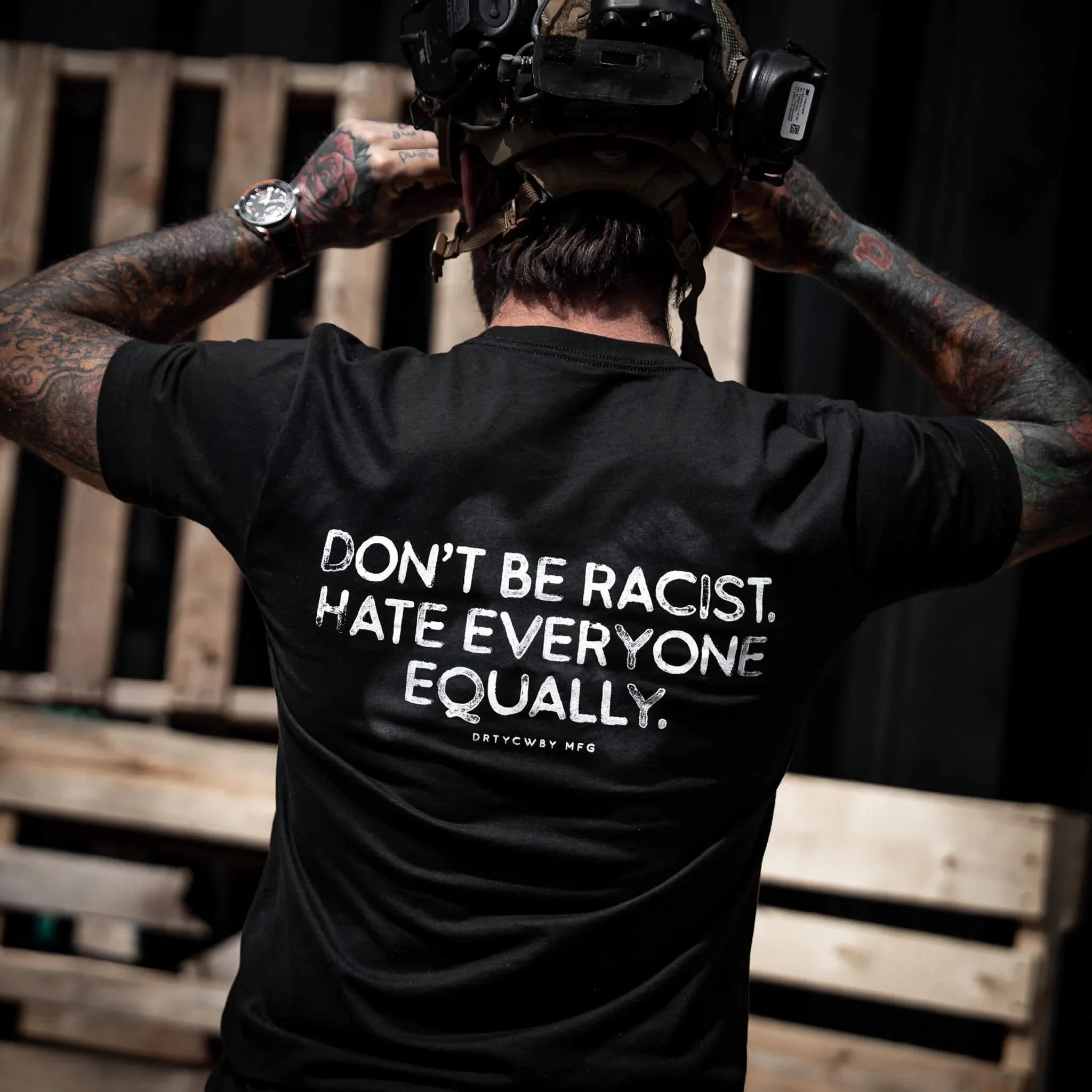 Don't Be Racist. Hate Everyone Equally Men's T-Shirt - Combat Iron Apparel Co.