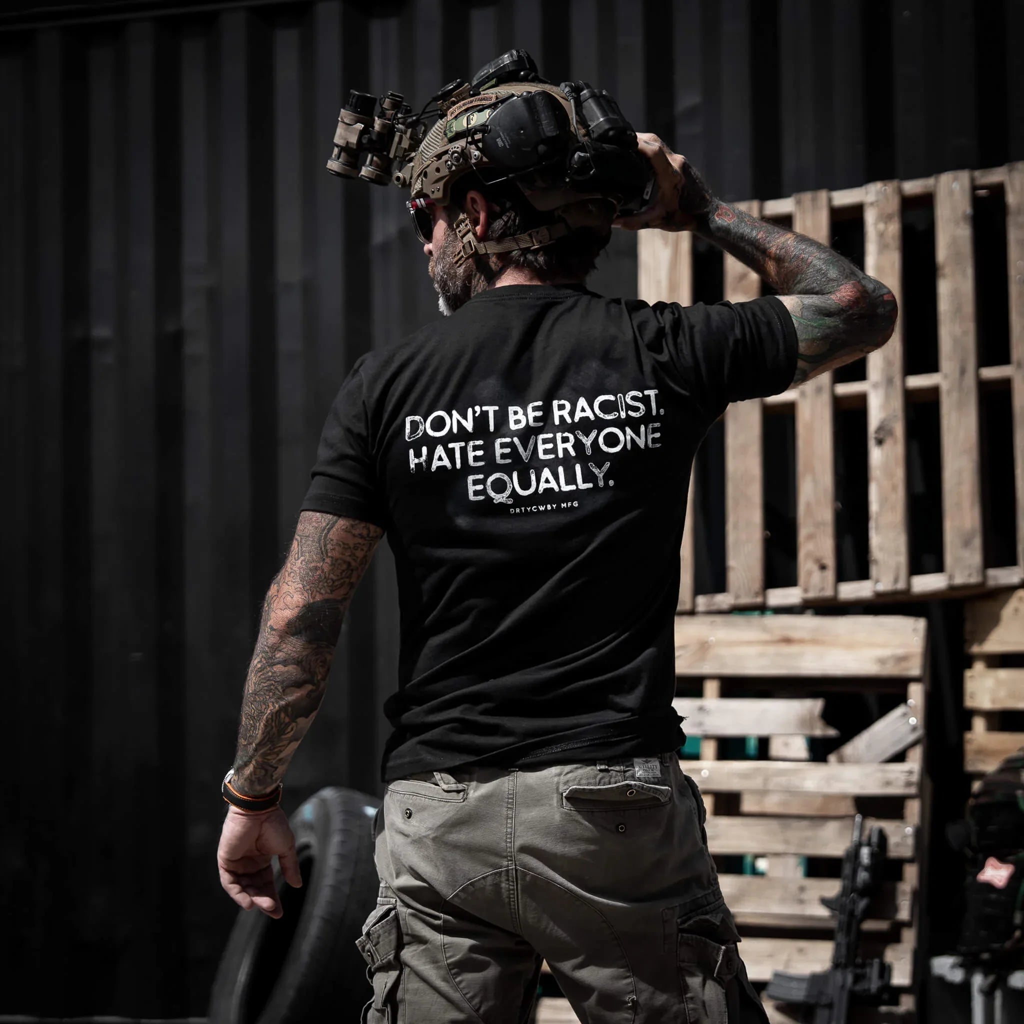 Don't Be Racist. Hate Everyone Equally Men's T-Shirt - Combat Iron Apparel Co.