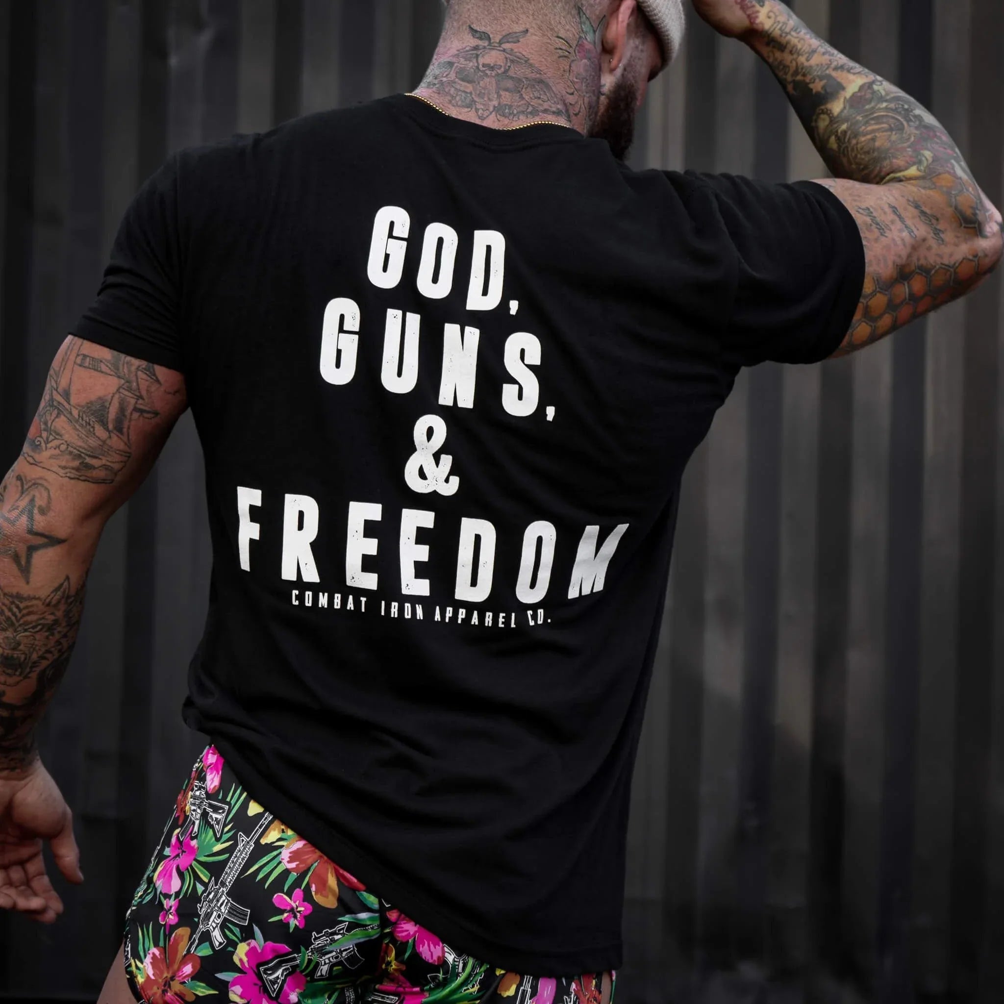GOD, GUNS, & FREEDOM Men's T-Shirt - Combat Iron Apparel Co.