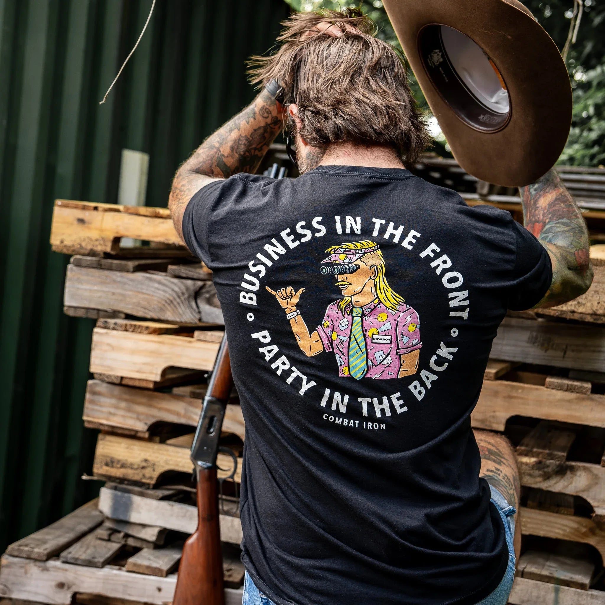 Business In The Front. Party In The Back. Party Men's T-Shirt - Combat Iron Apparel Co.