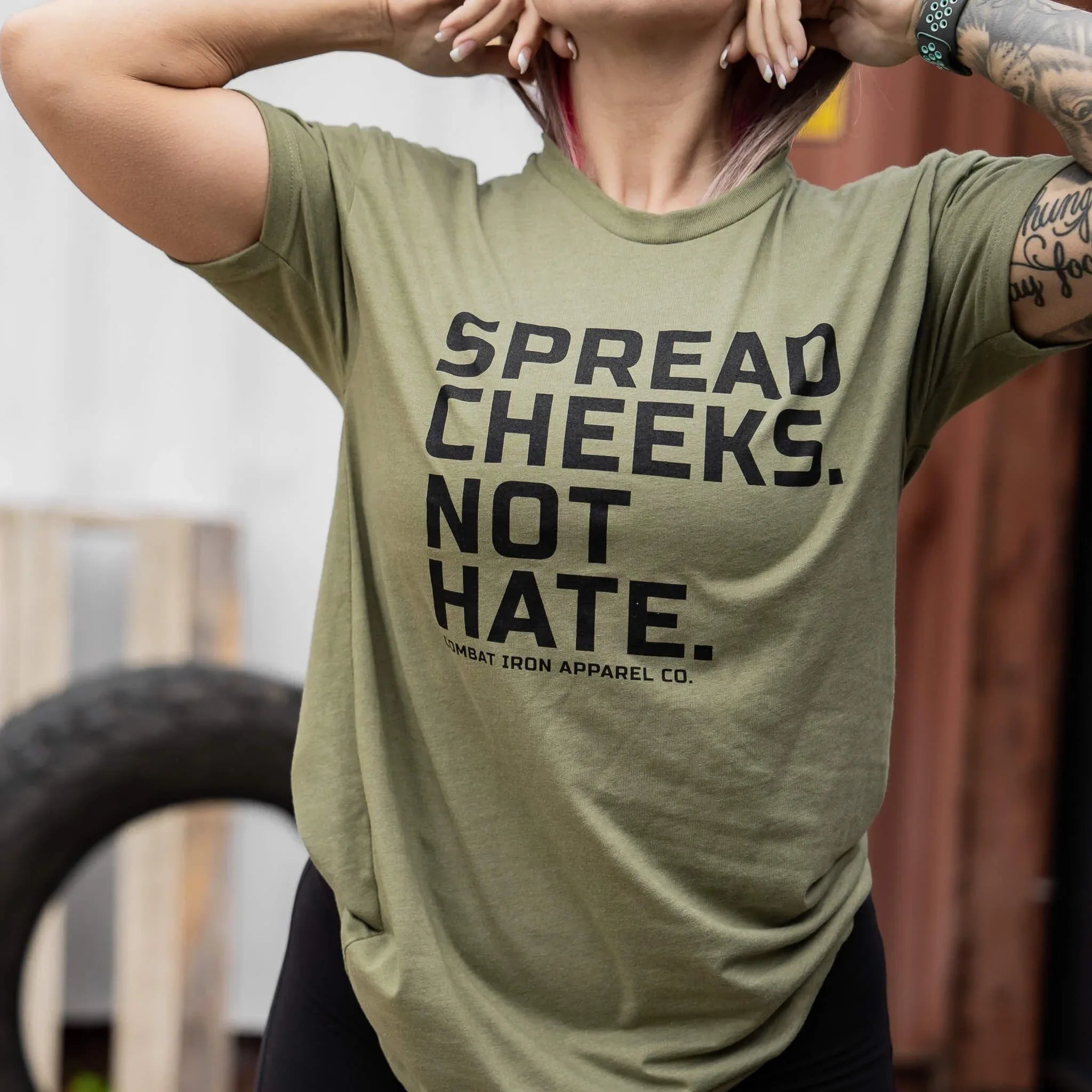 Spread Cheeks. Not Hate. Men's T-Shirt - Combat Iron Apparel Co.