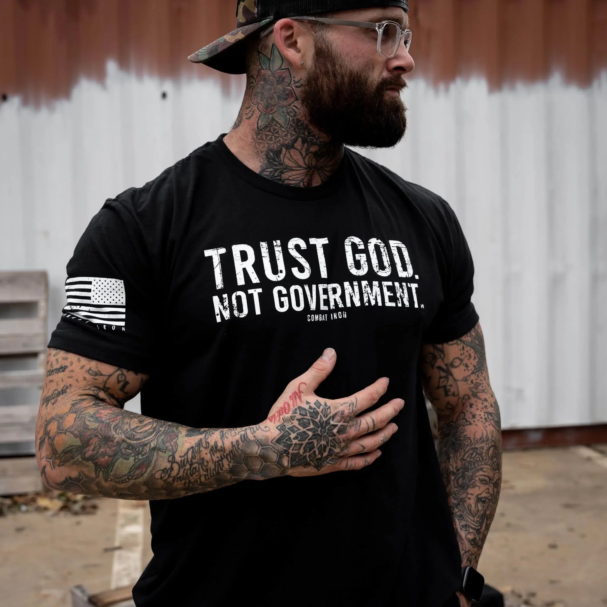 Trust God. Not Government. Men's T-Shirt - Combat Iron Apparel Co.