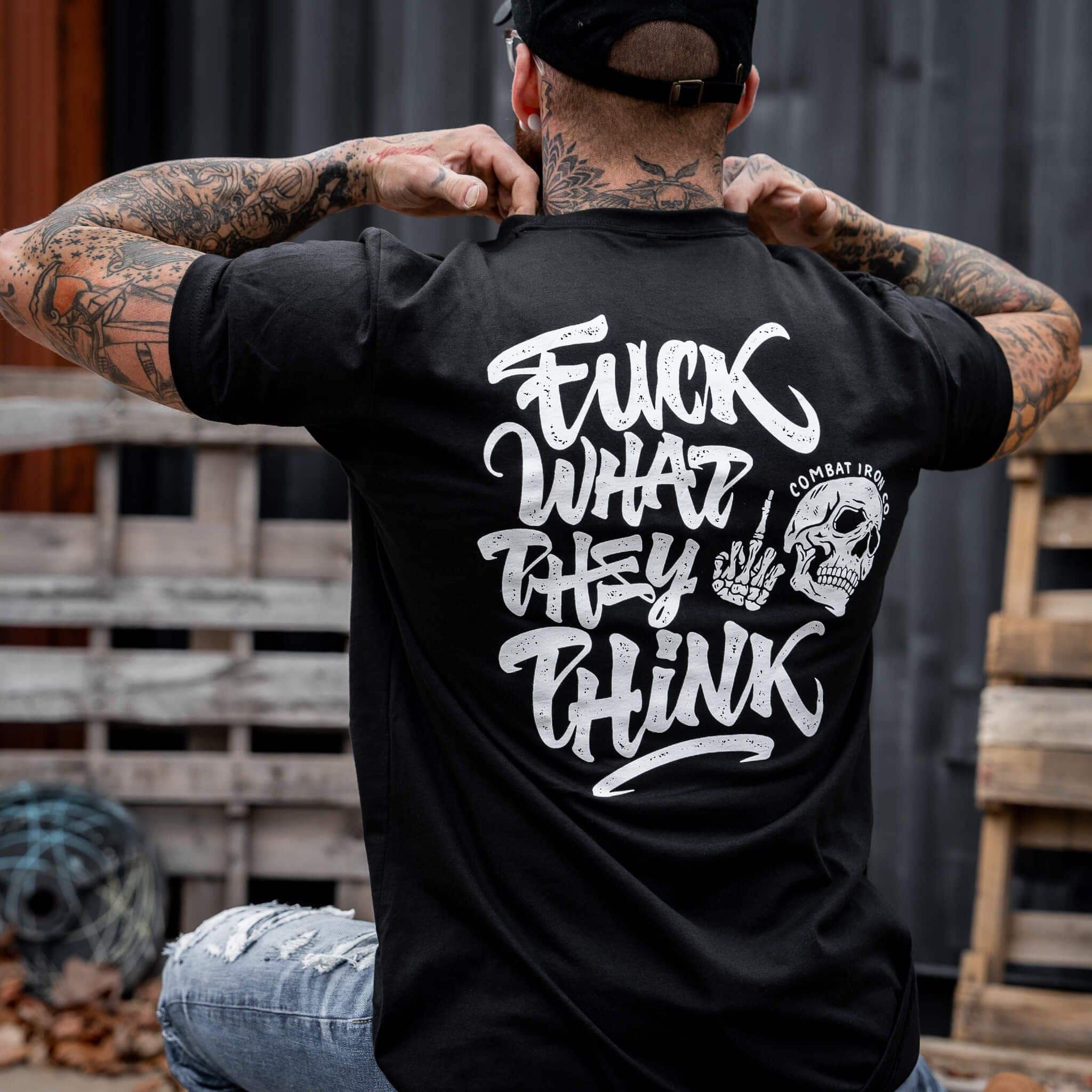 Fuck What They Think Skull Men's T-Shirt - Combat Iron Apparel Co.