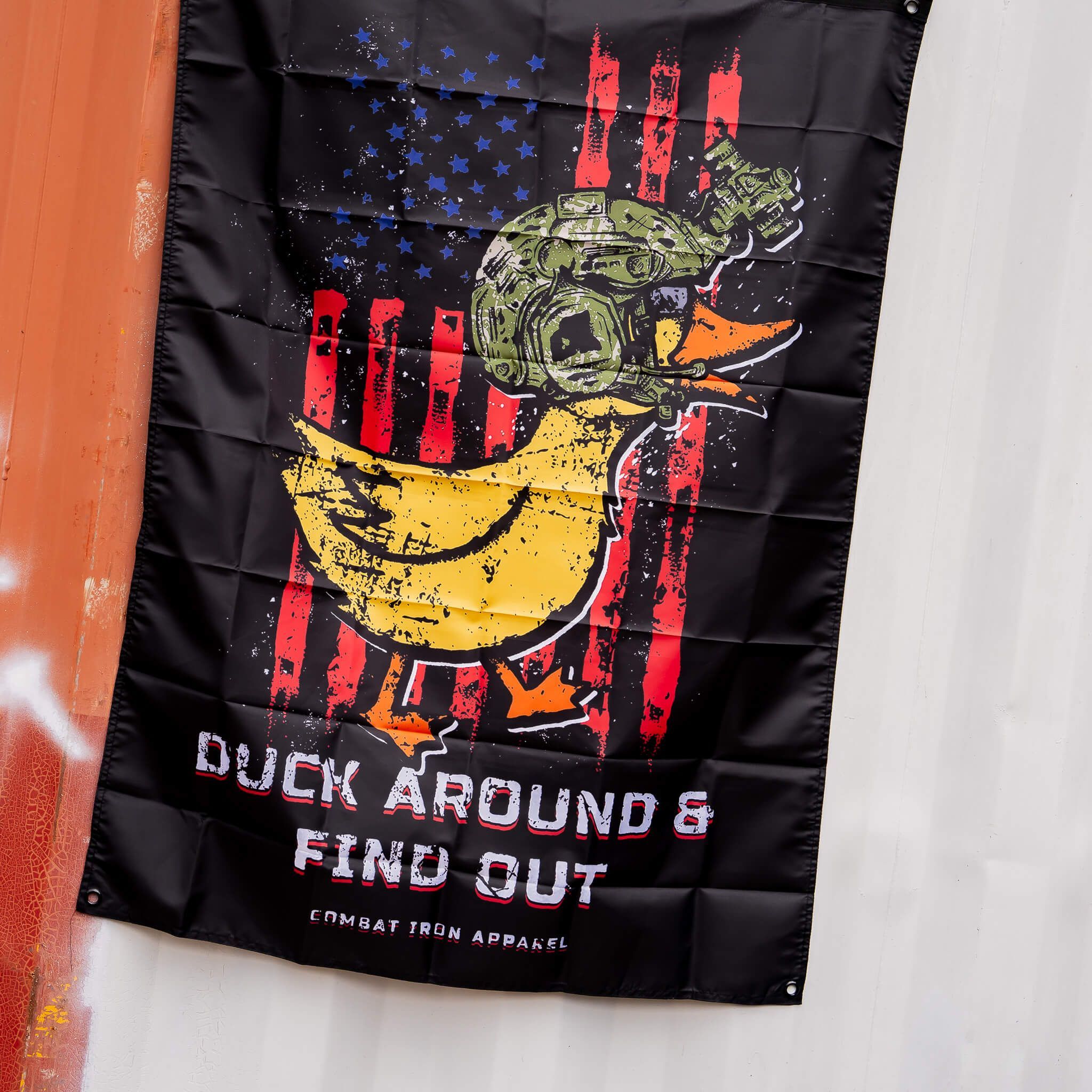 Duck Around & Find Out 3 X 4 Wall Flag - Combat Iron Apparel Co.