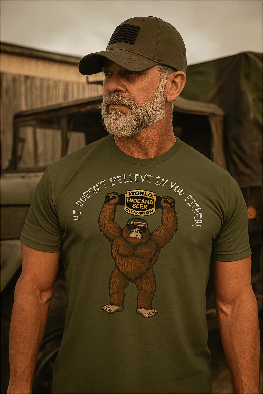 POTM September 2025 - Bigfoot Doesn't Believe In You Either - Unisex t-shirt