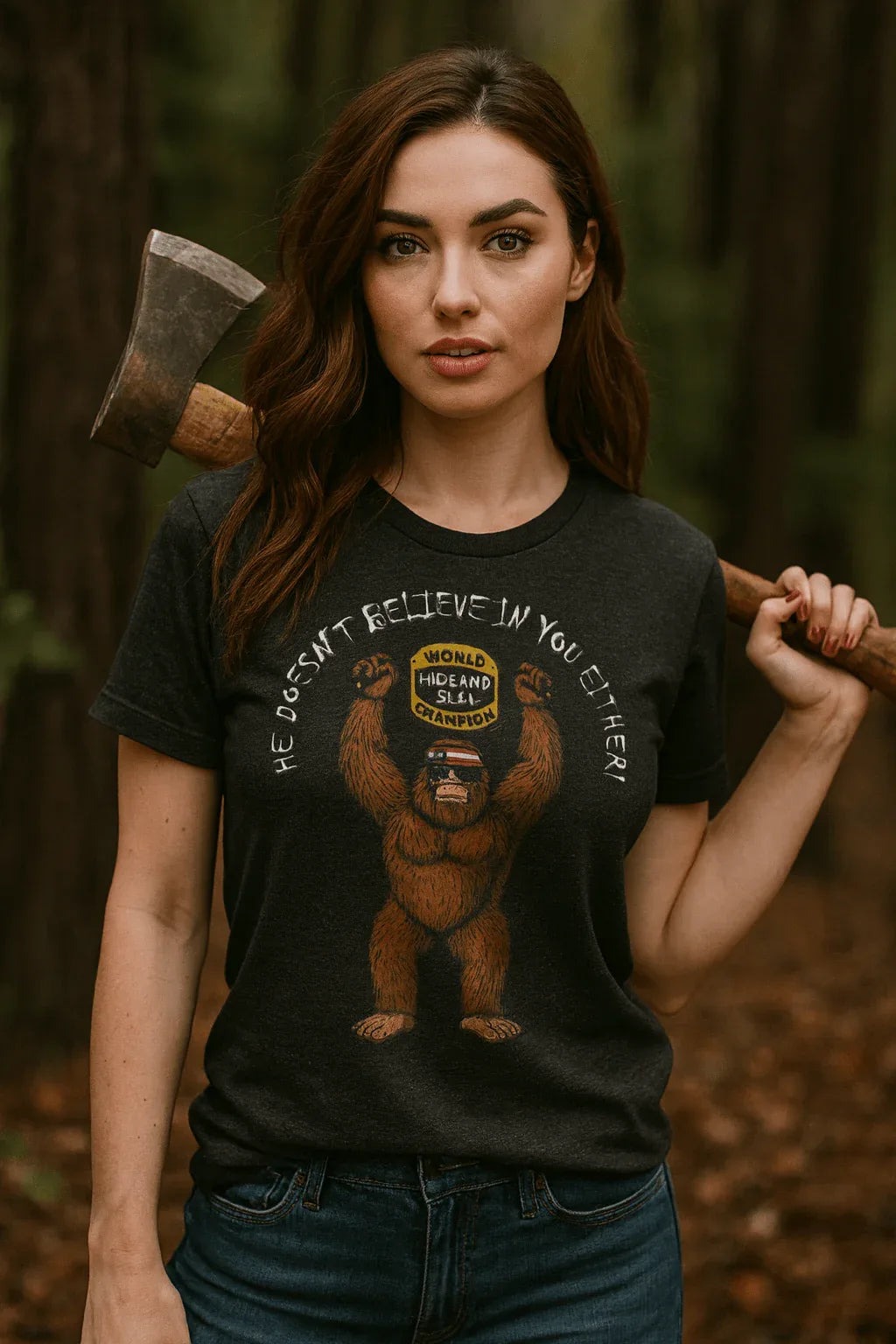 POTM September 2025 - Bigfoot Doesn't Believe In You Either - Unisex t-shirt