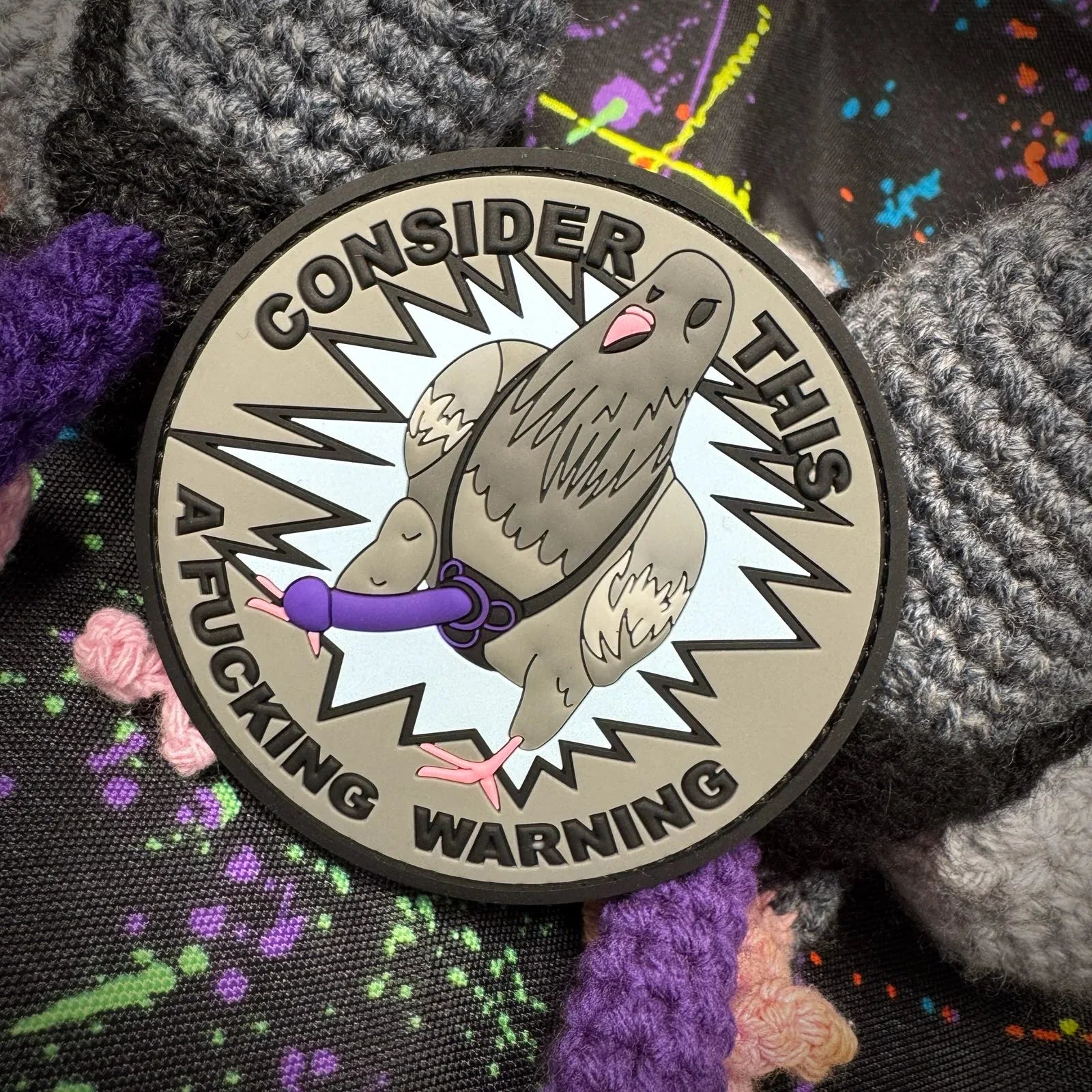 Consider This A Fucking Warning - Pigeon - 3.5" PVC Patch