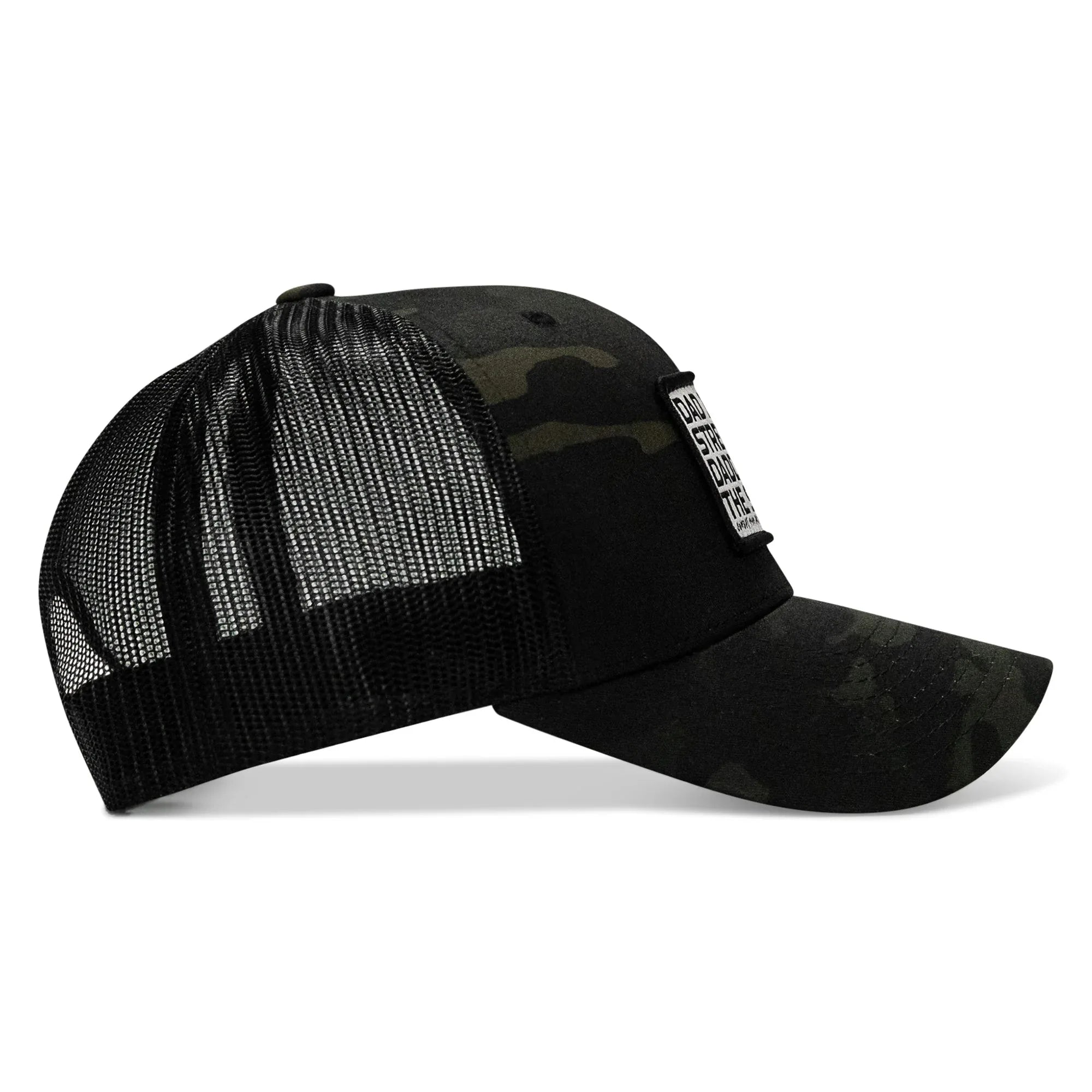 Dad In The Streets. Daddy In The Sheets. White Patch Snapback Hat - Combat Iron Apparel Co.
