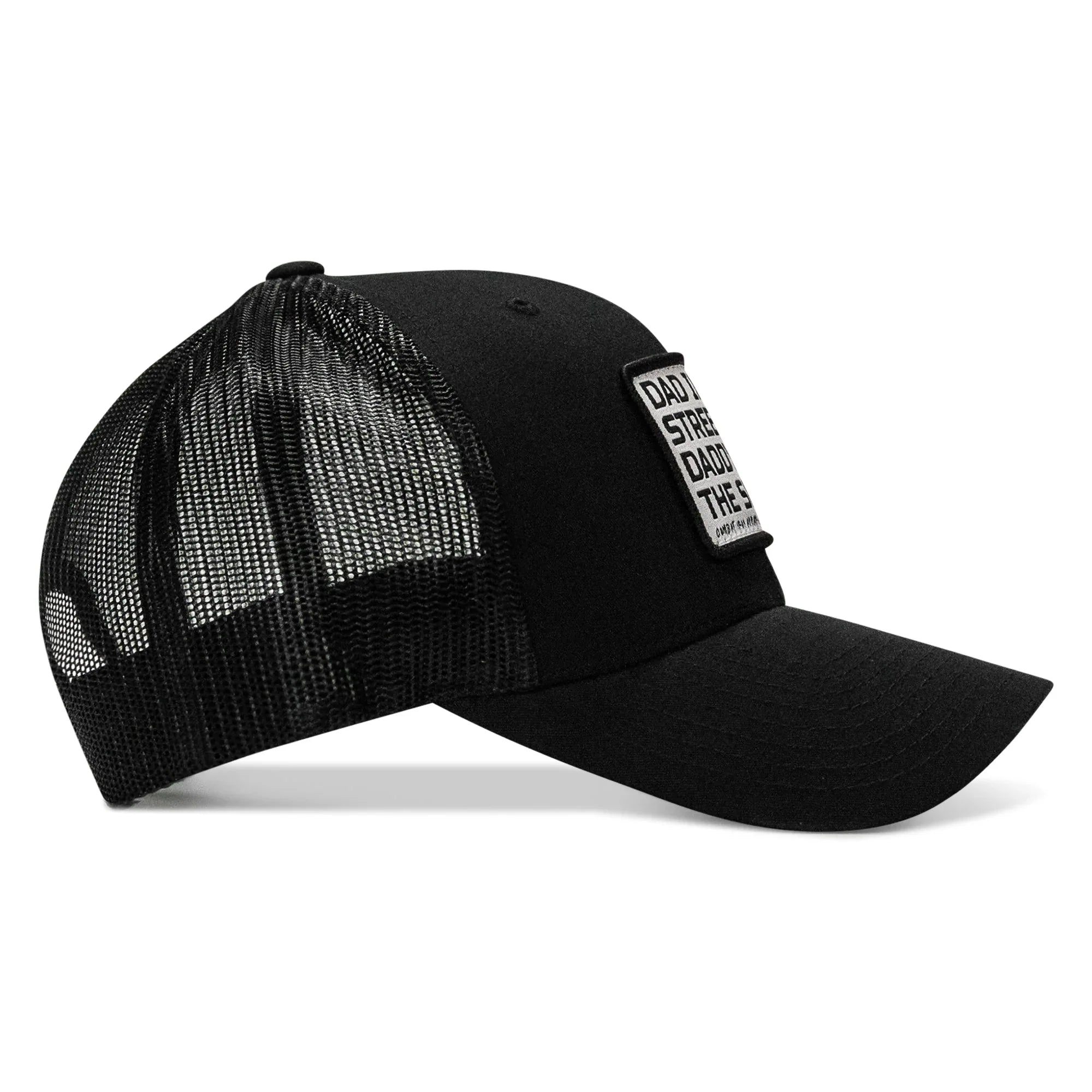Dad In The Streets. Daddy In The Sheets. White Patch Snapback Hat - Combat Iron Apparel Co.
