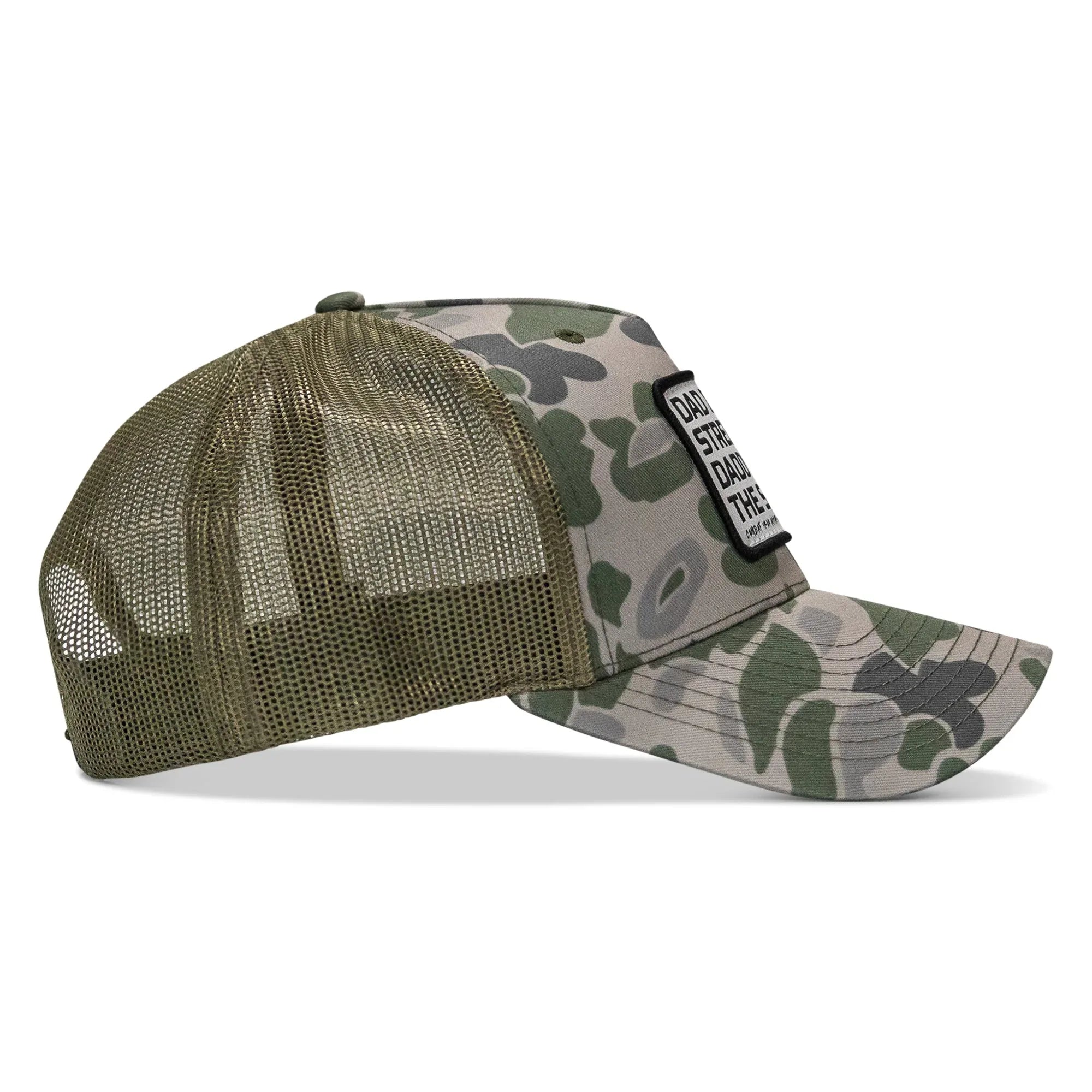 Dad In The Streets. Daddy In The Sheets. White Patch Snapback Hat - Combat Iron Apparel Co.