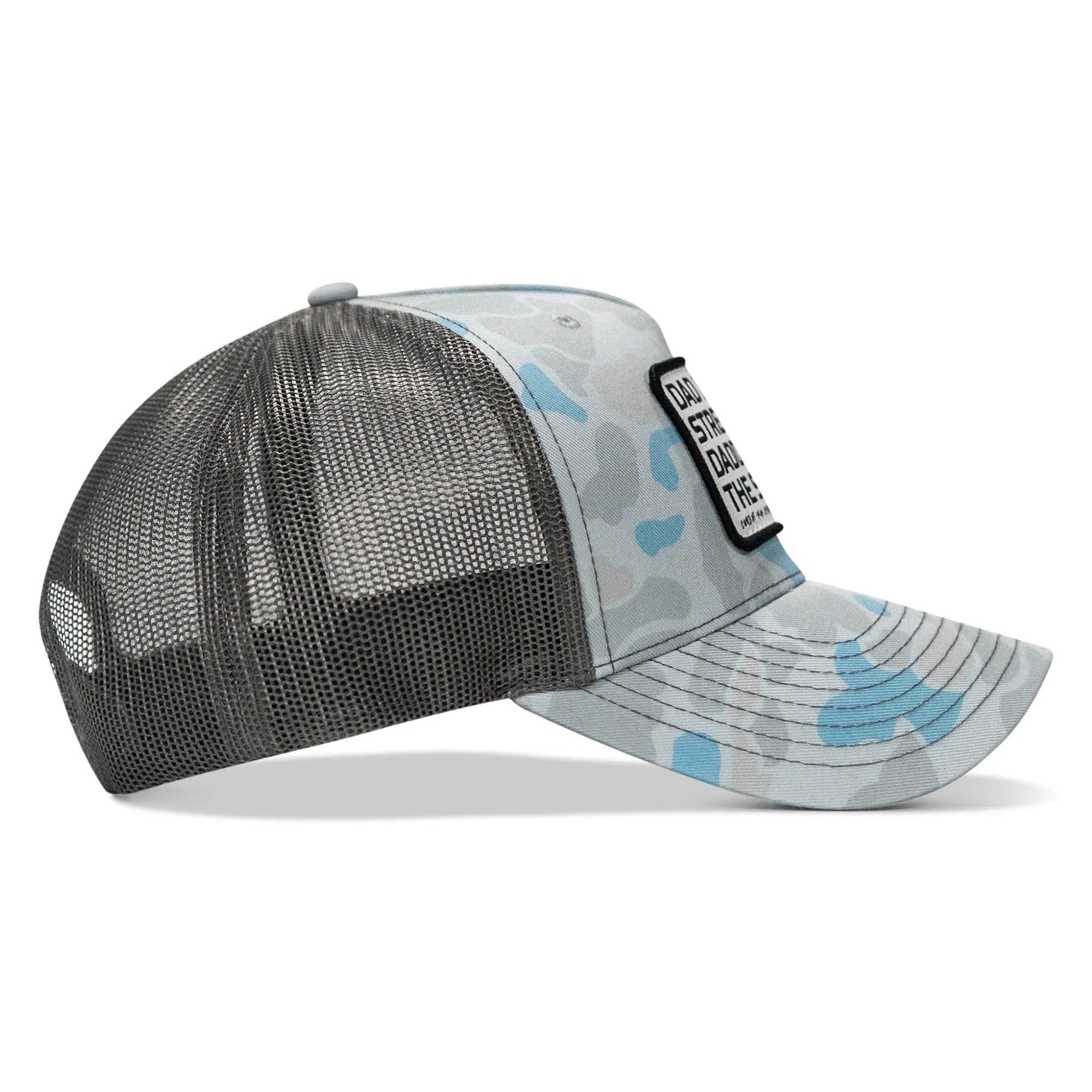 Dad In The Streets. Daddy In The Sheets. White Patch Snapback Hat - Combat Iron Apparel Co.