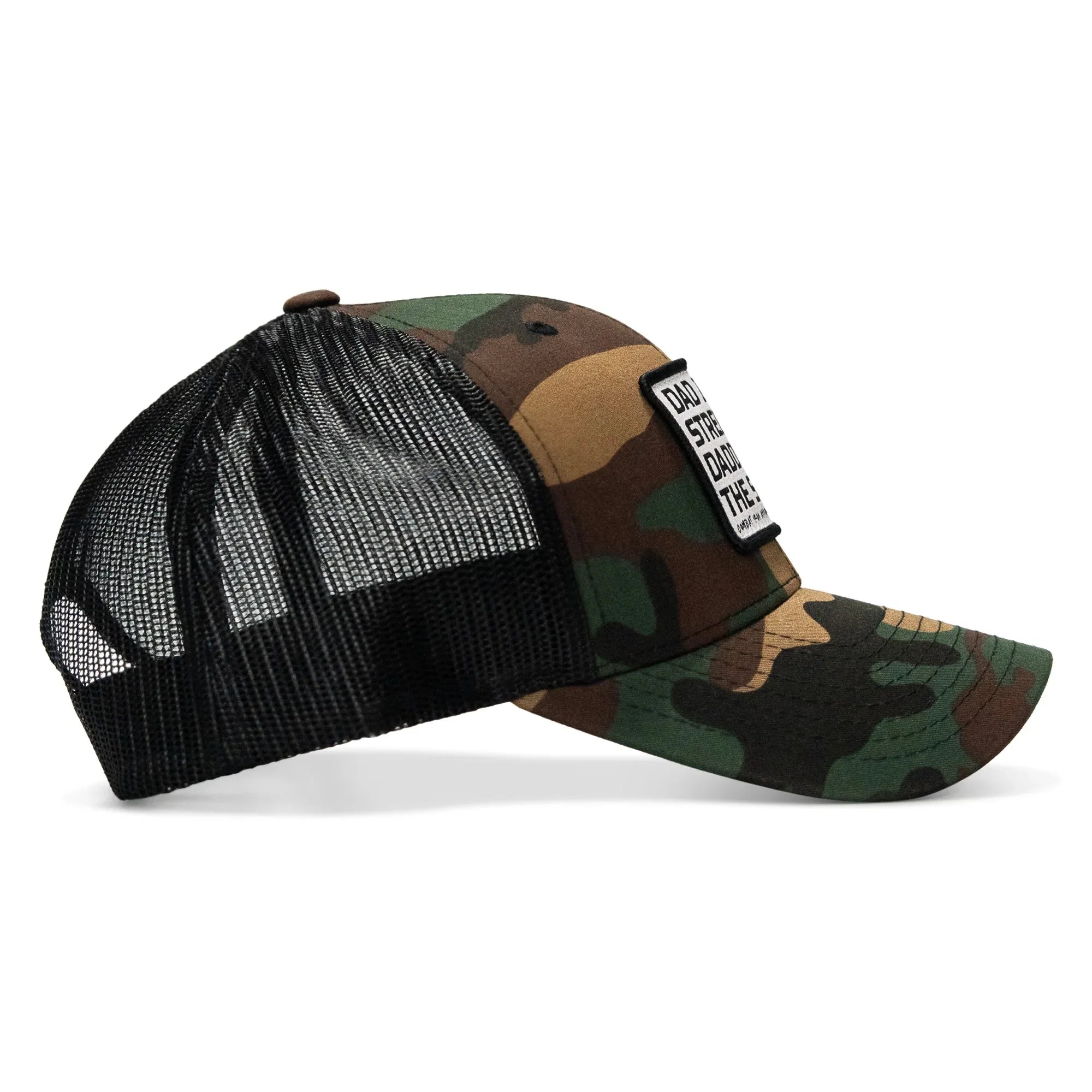 Dad In The Streets. Daddy In The Sheets. White Patch Snapback Hat - Combat Iron Apparel Co.