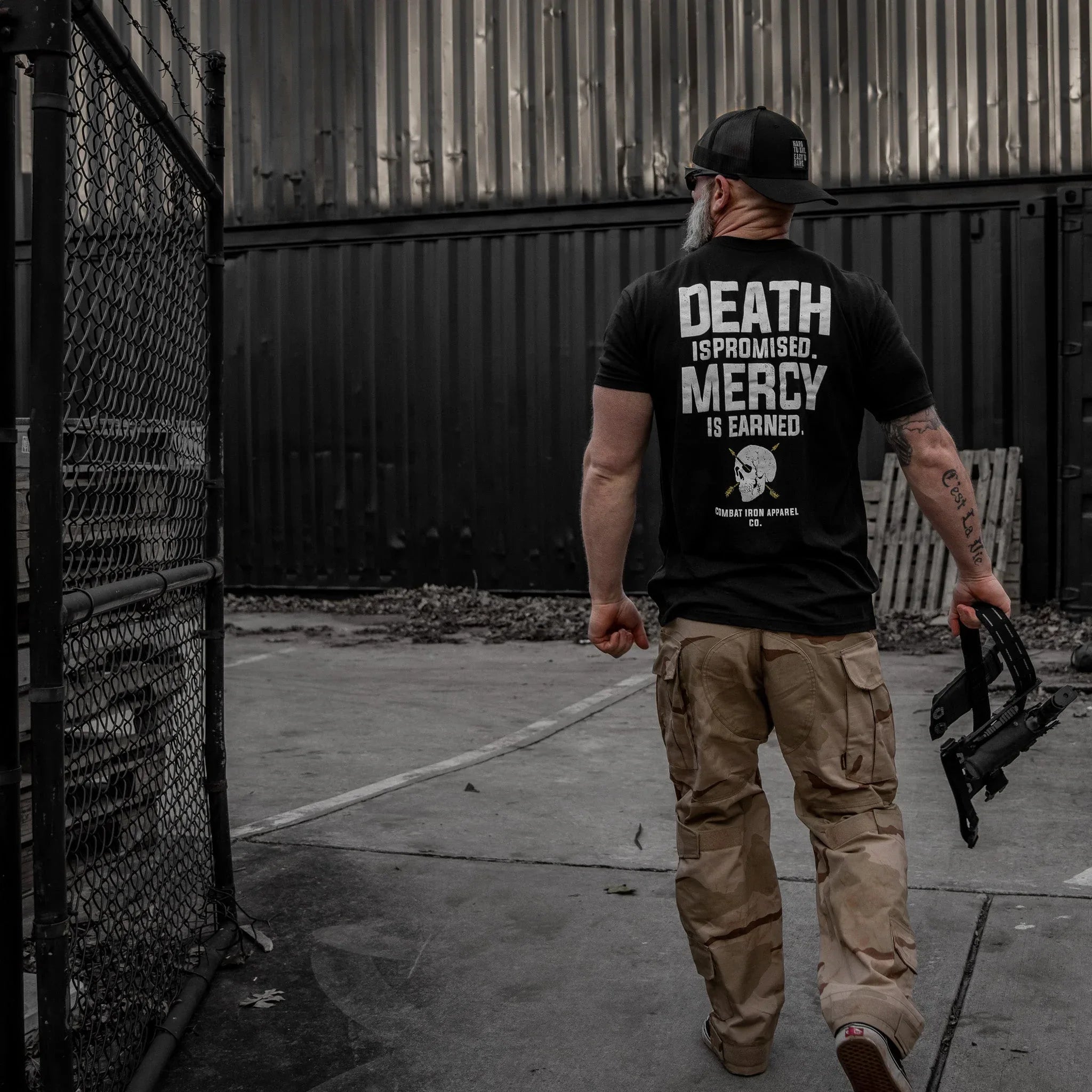 Death Is Promised. Mercy Is Earned Men's T-Shirt - Combat Iron Apparel Co.
