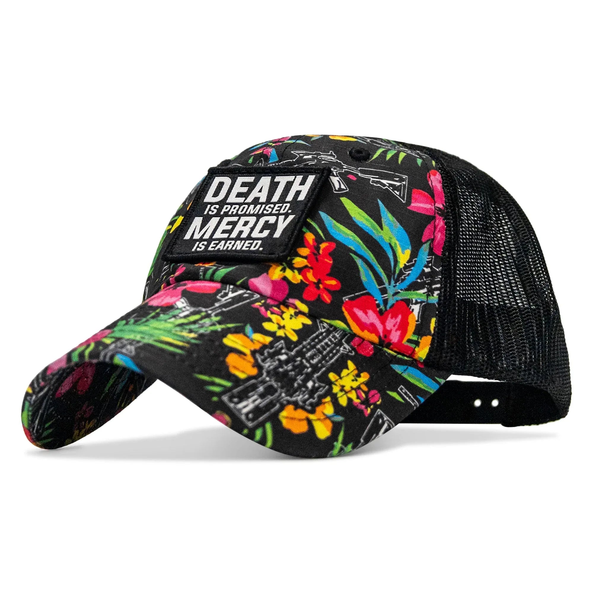 Death Is Promised. Mercy Is Earned Patch. Tactical Ripstop Mesh Snapback Hat - Combat Iron Apparel Co.