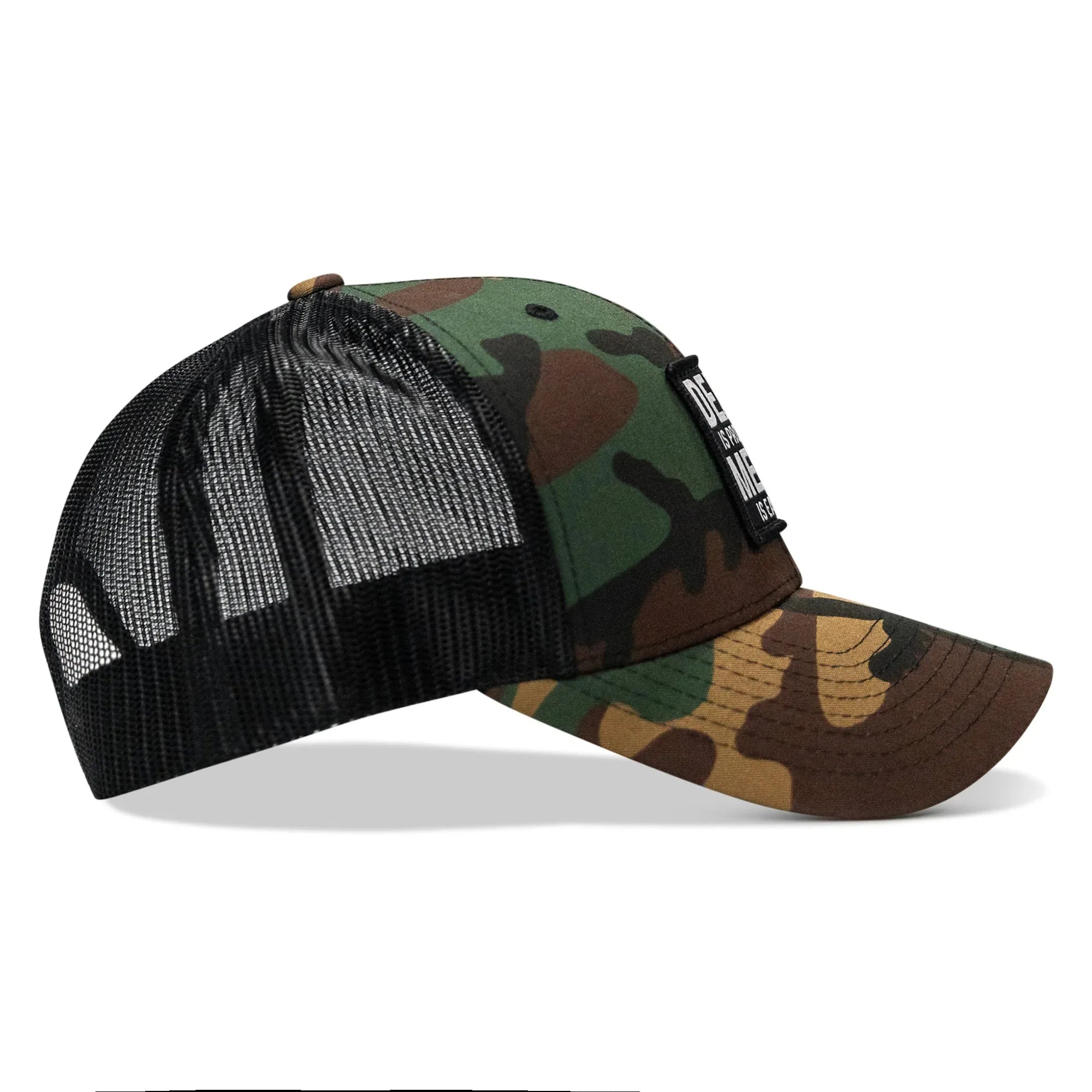 Death Is Promised. Mercy Is Earned Patch Snapback Hat - Combat Iron Apparel Co.