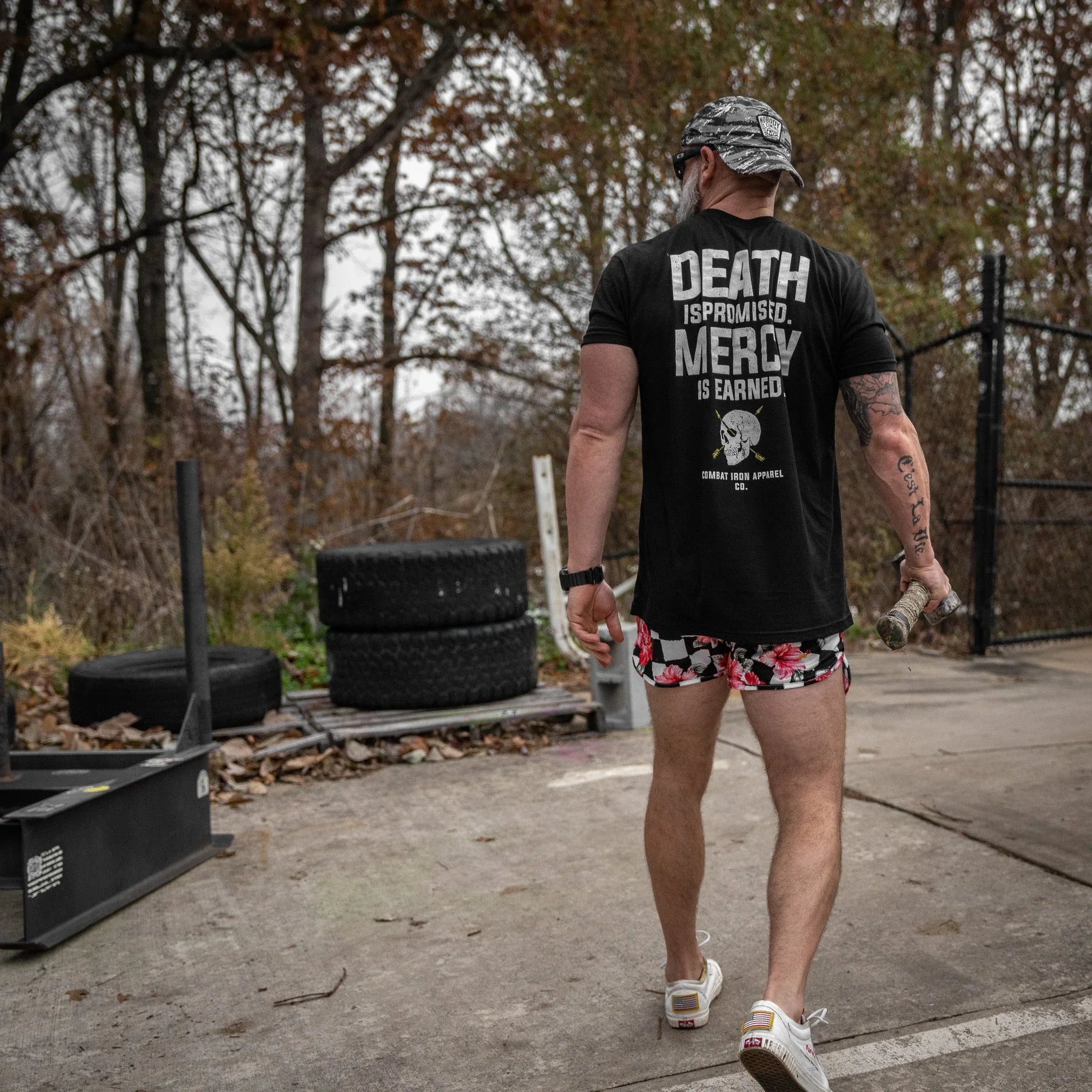Death Is Promised. Mercy Is Earned Men's T-Shirt - Combat Iron Apparel Co.