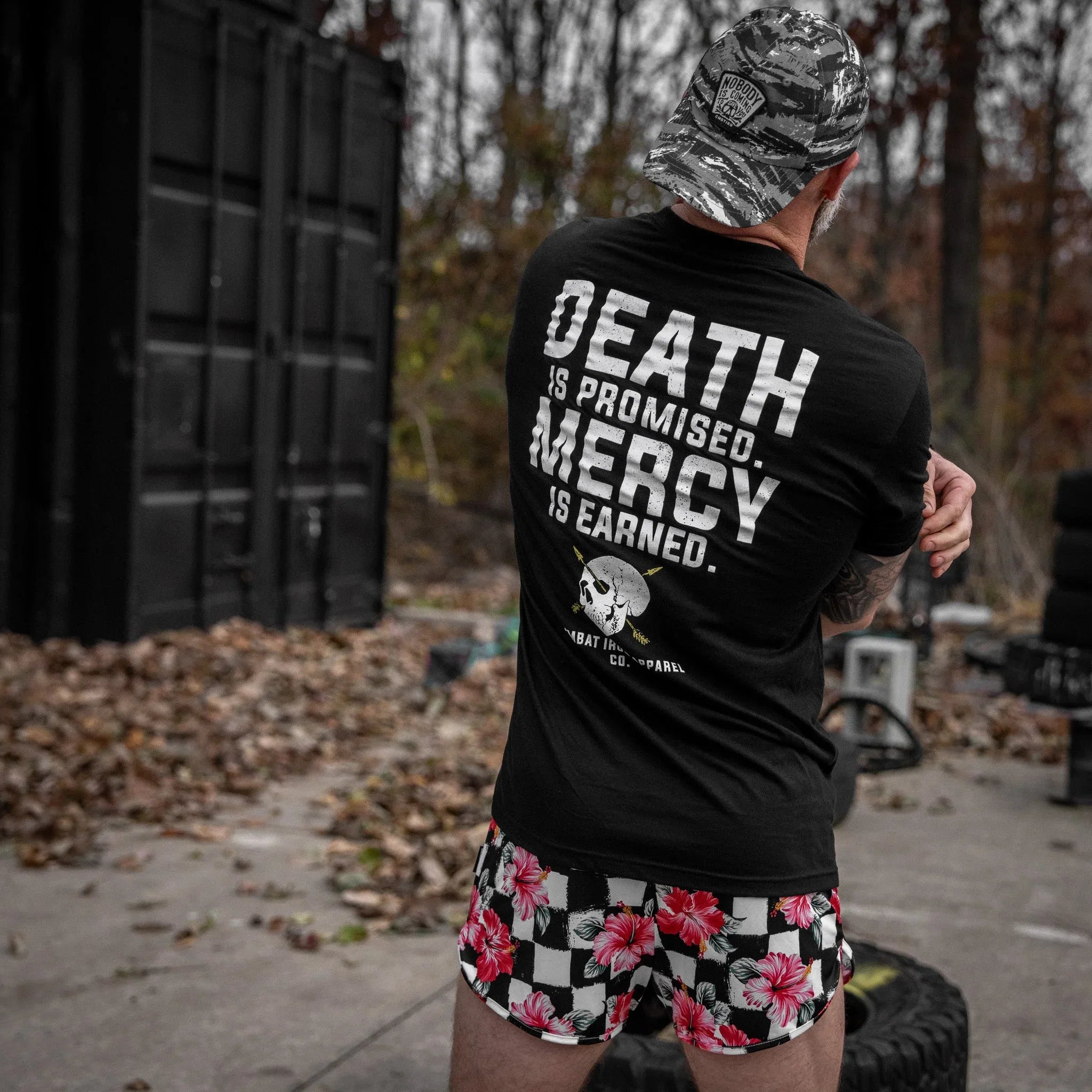 Death Is Promised. Mercy Is Earned Men's T-Shirt - Combat Iron Apparel Co.