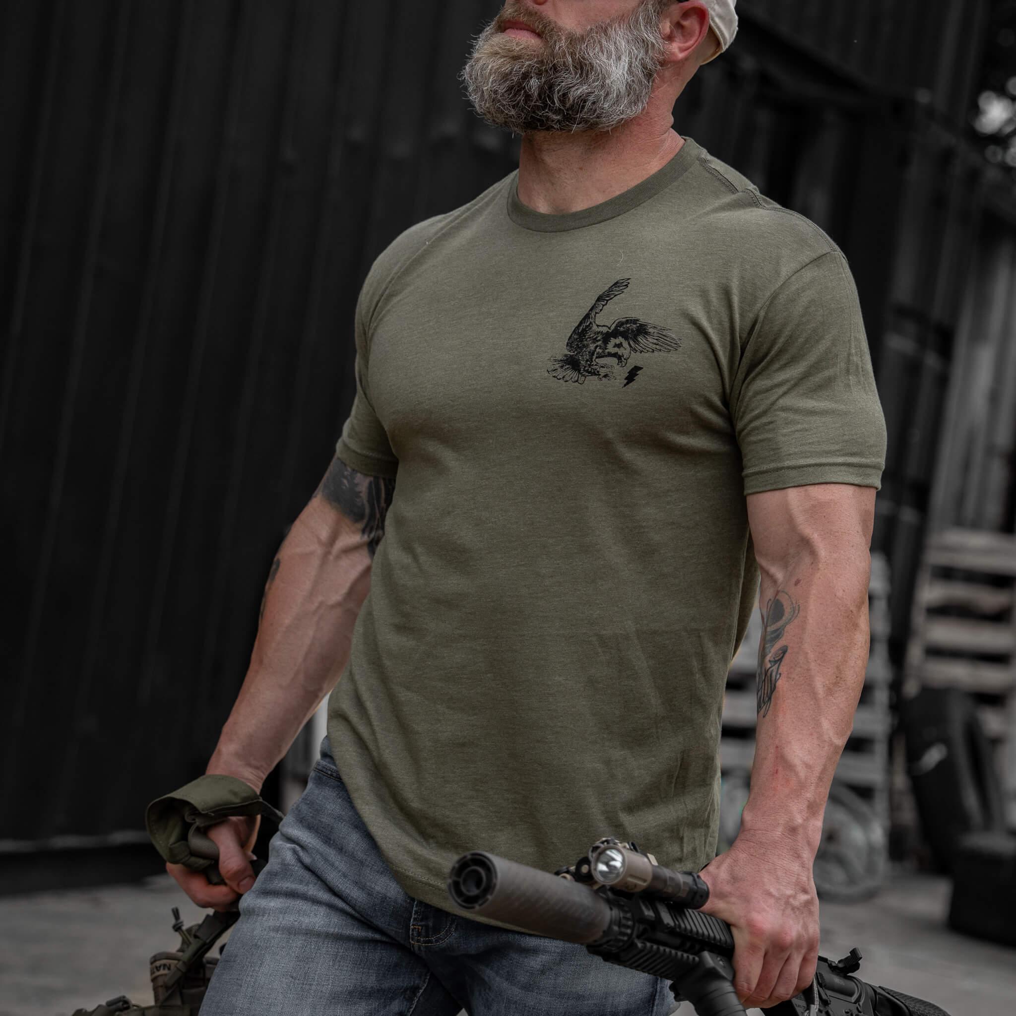Become A Threat To The Darkness Men's T-Shirt - Combat Iron Apparel Co.