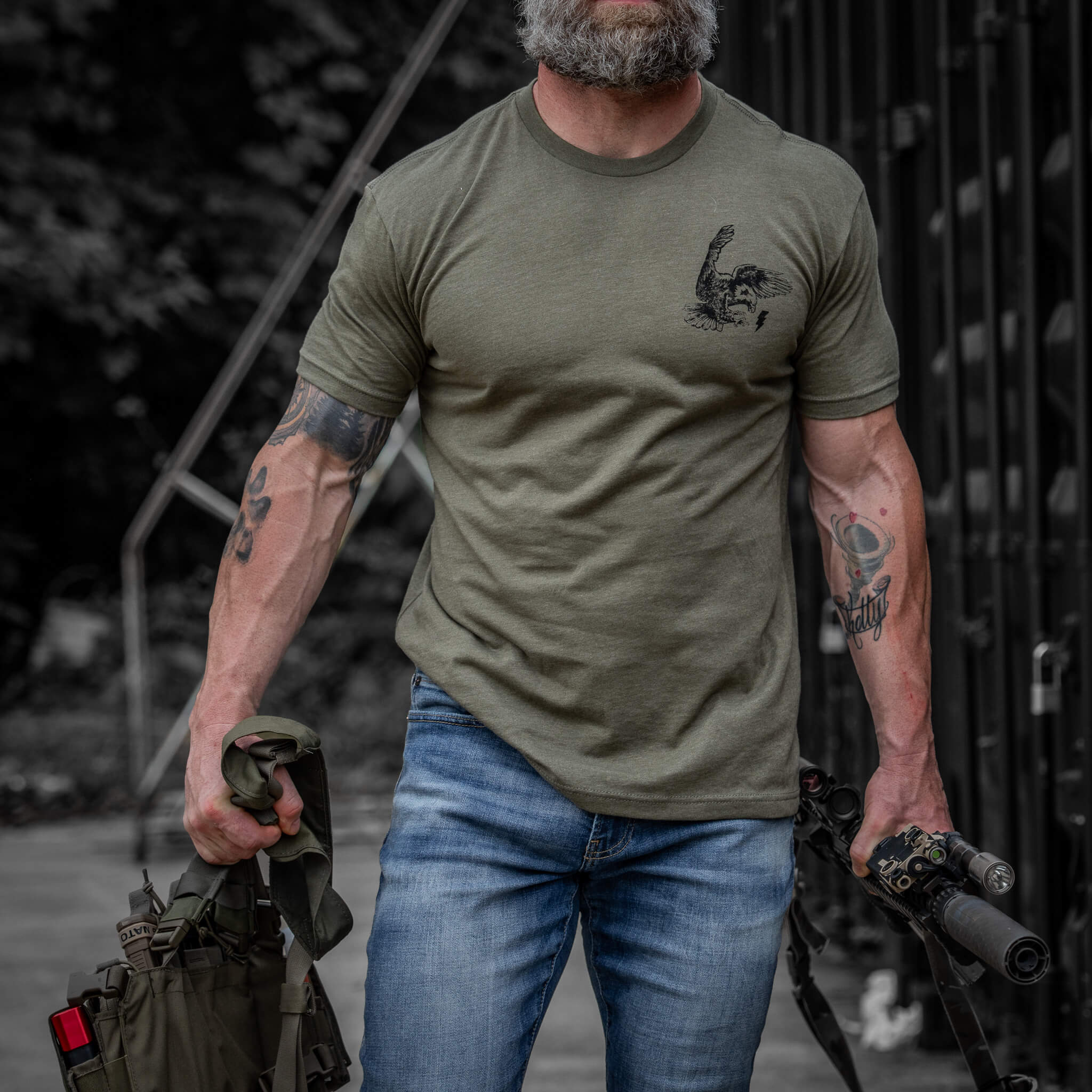 Become A Threat To The Darkness Men's T-Shirt - Combat Iron Apparel Co.
