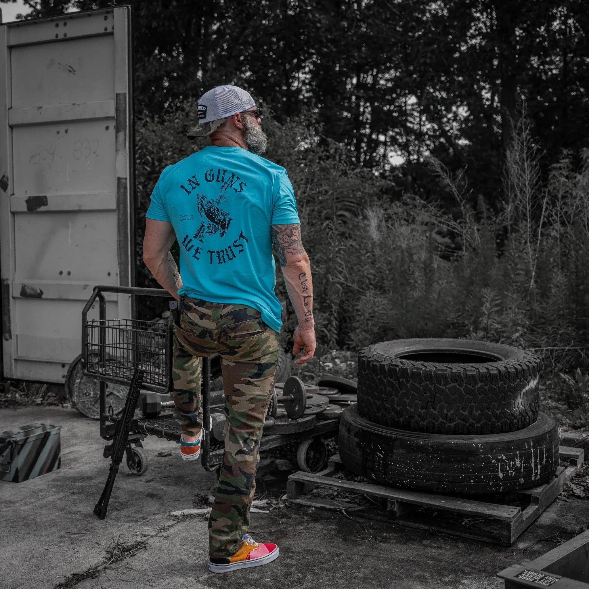 In Guns We Trust Men's T-Shirt - Combat Iron Apparel Co.