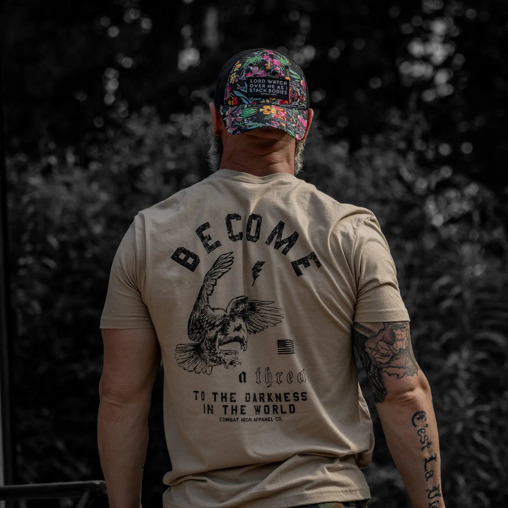 Become A Threat To The Darkness Men's T-Shirt - Combat Iron Apparel Co.