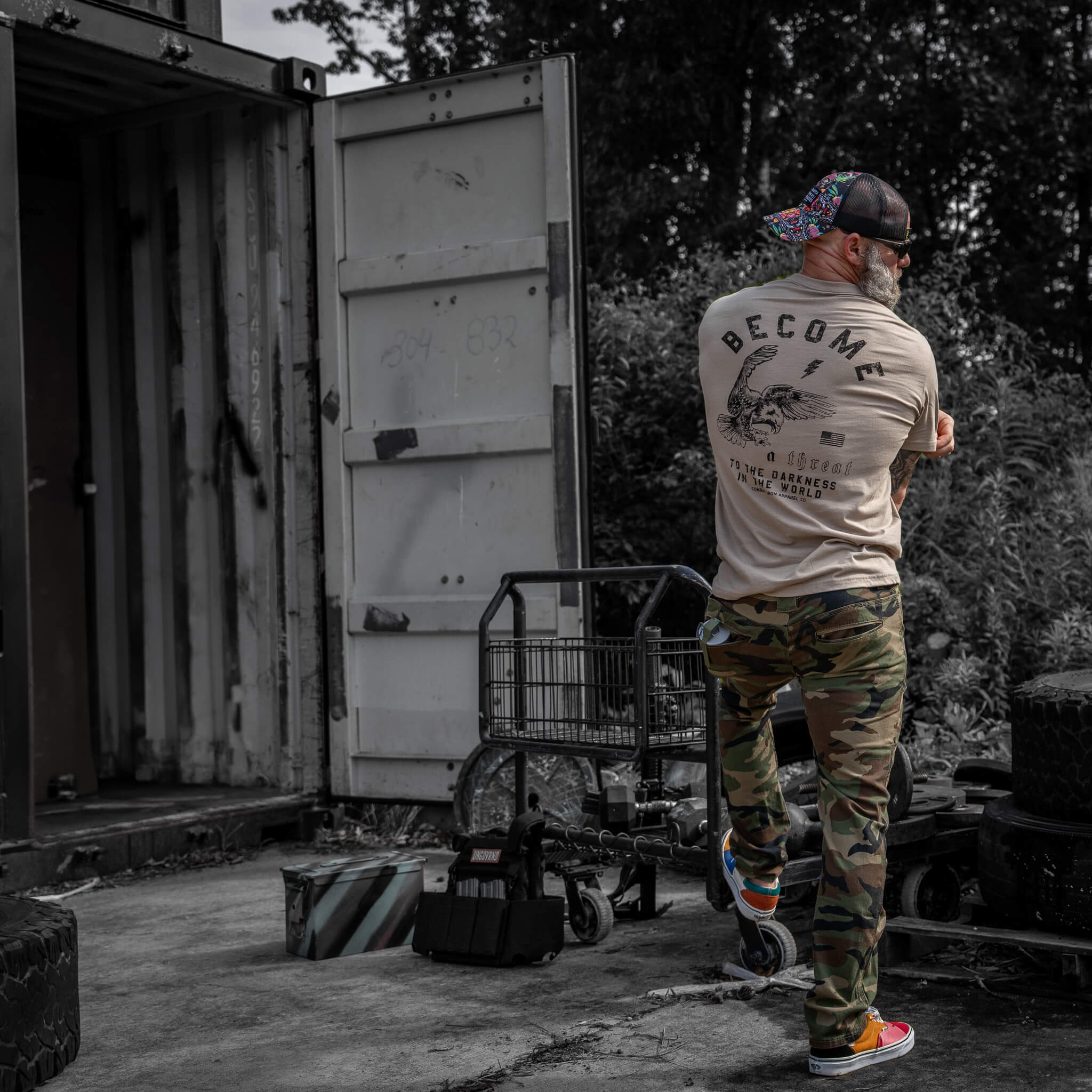 Become A Threat To The Darkness Men's T-Shirt - Combat Iron Apparel Co.