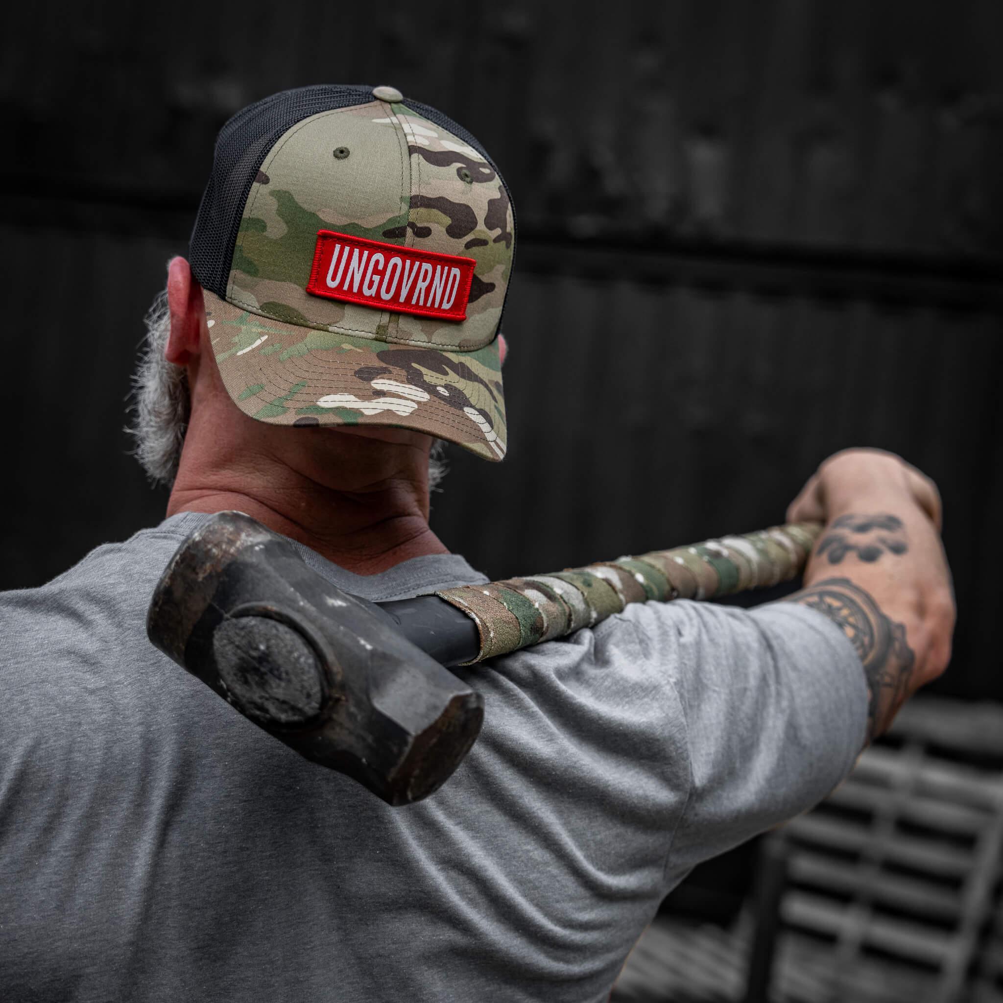 Ungovrnd Red Patch Snapback Hat - Combat Iron Apparel Co.