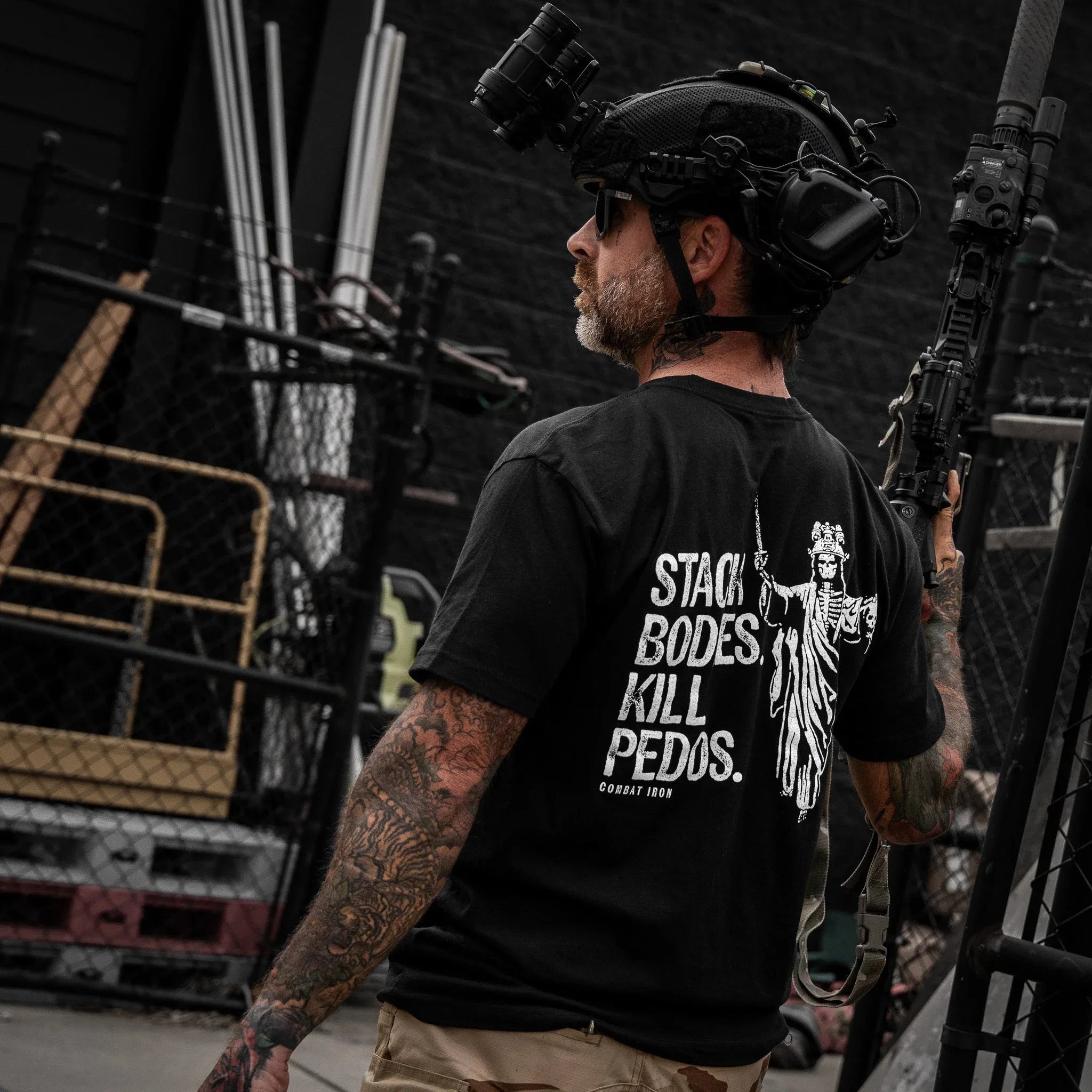 Stack Bodies. Kill Pedos. Men's T-Shirt - Combat Iron Apparel Co.